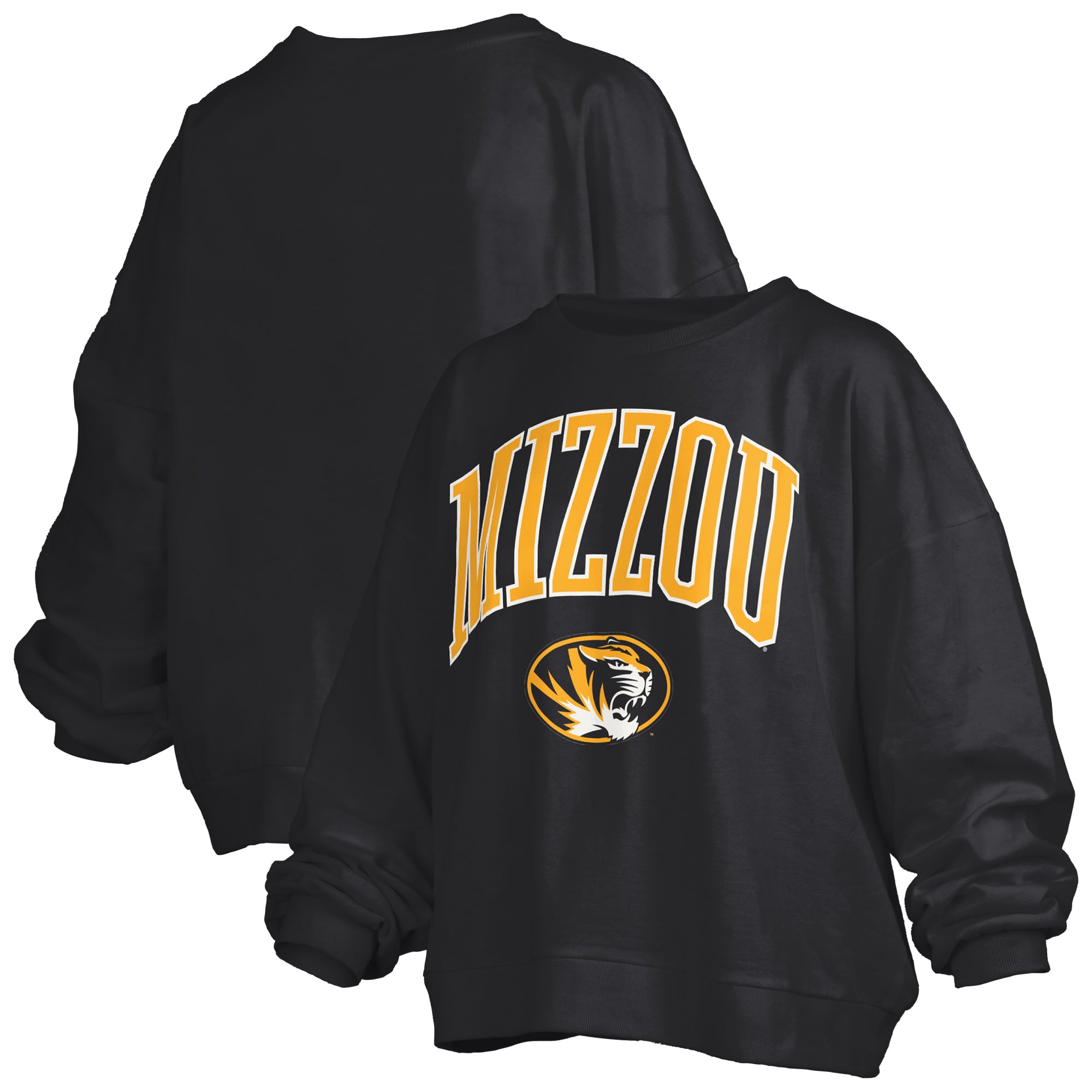 Sweat-shirt polaire oversize noir Pressbox Missouri Tigers Janise Arch Over avec logo pour femme