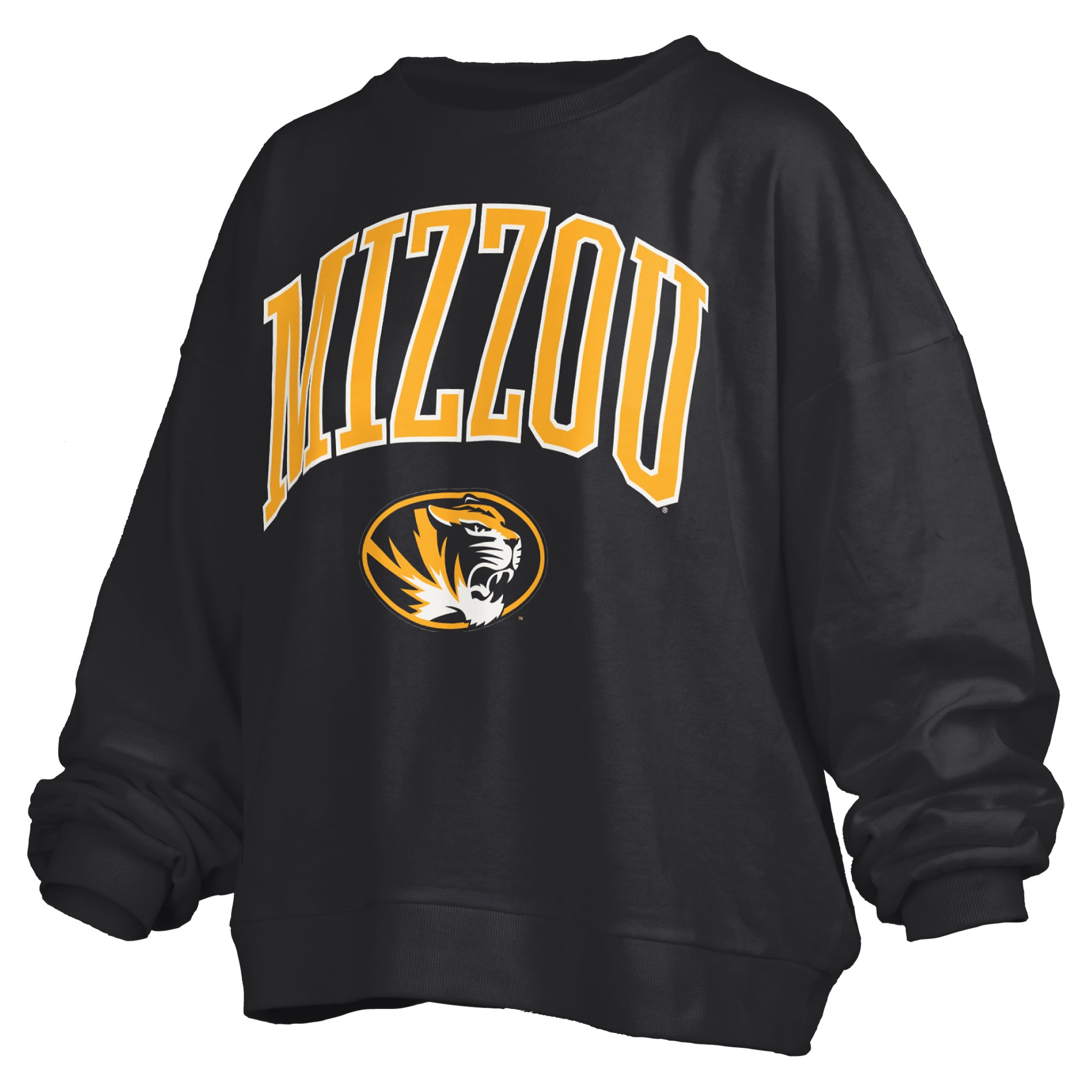 Sweat-shirt polaire oversize noir Pressbox Missouri Tigers Janise Arch Over avec logo pour femme