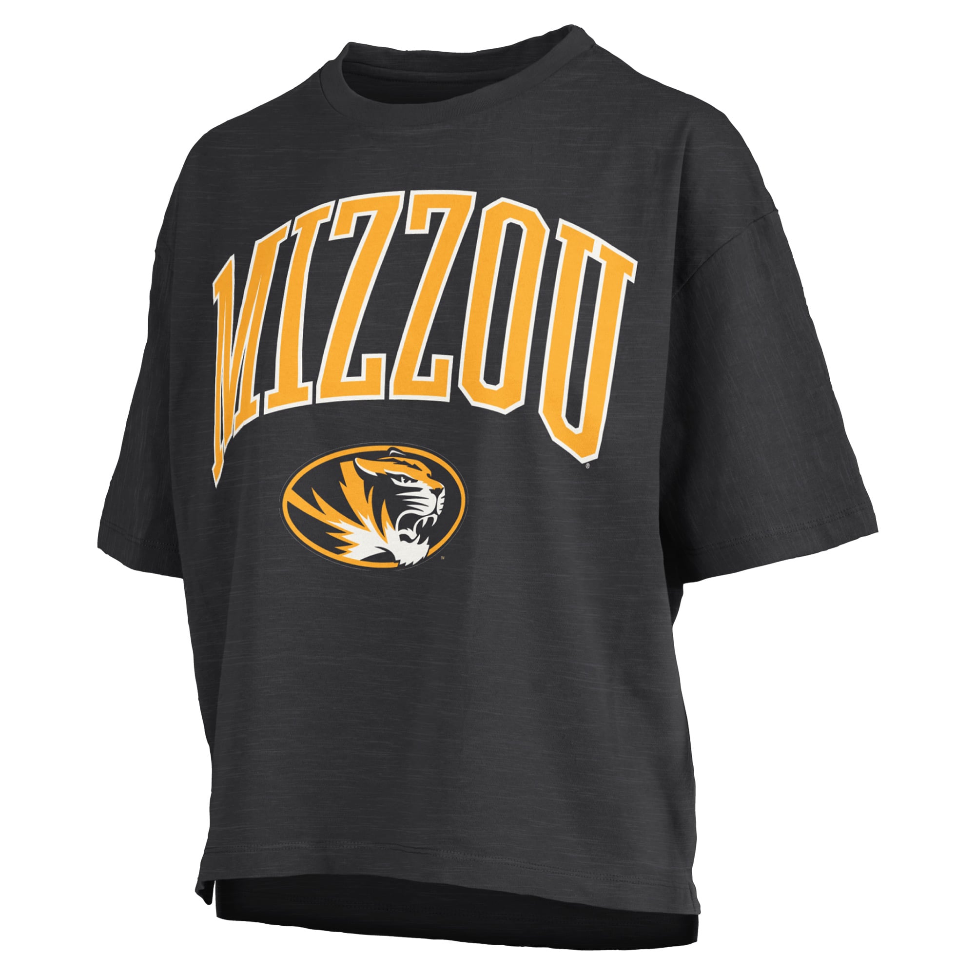 T-shirt oversize Pressbox Black Missouri Tigers Nelson Arch Over Logo Slub pour femme