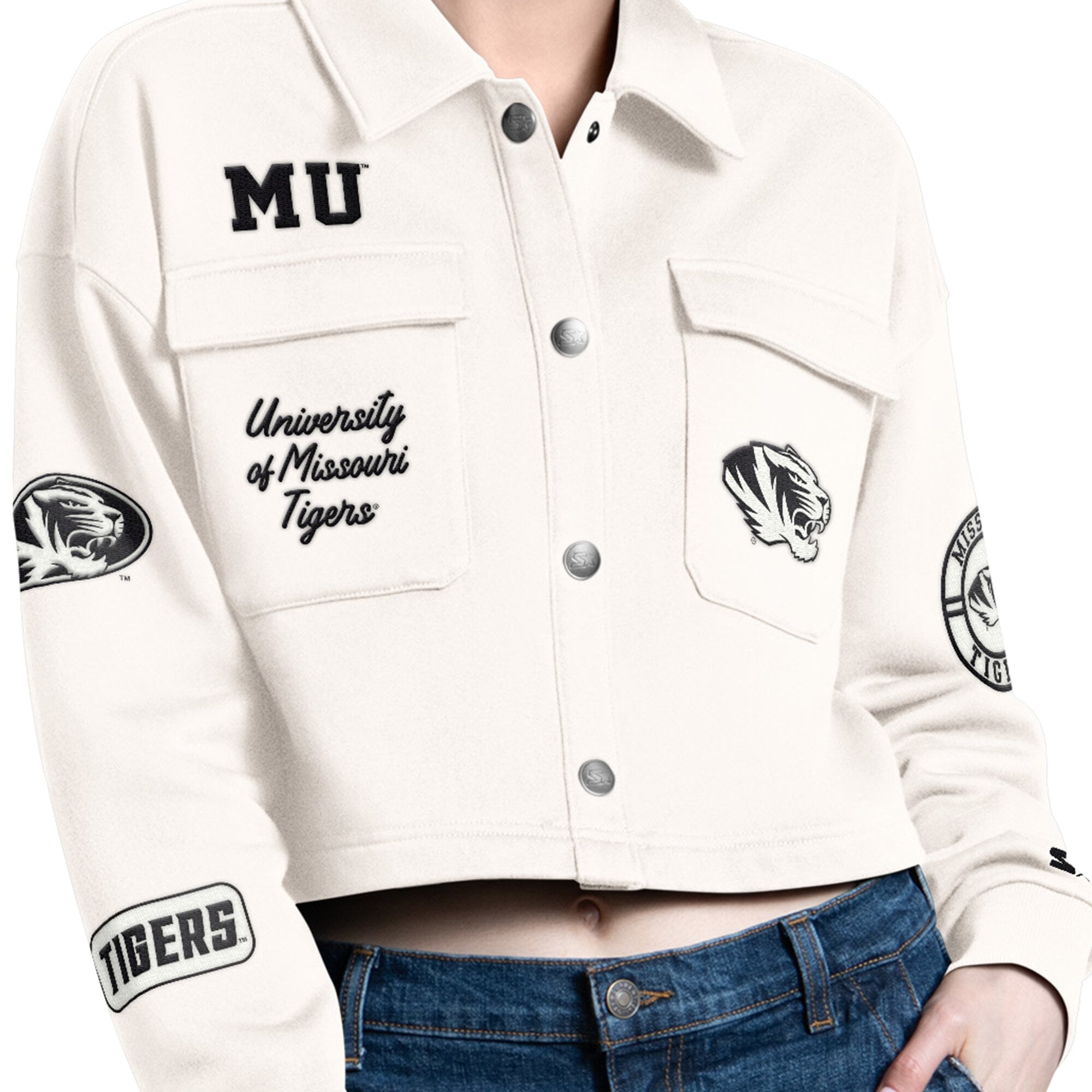 Surchemise courte à boutons-pression Missouri Tigers Anchor pour femme