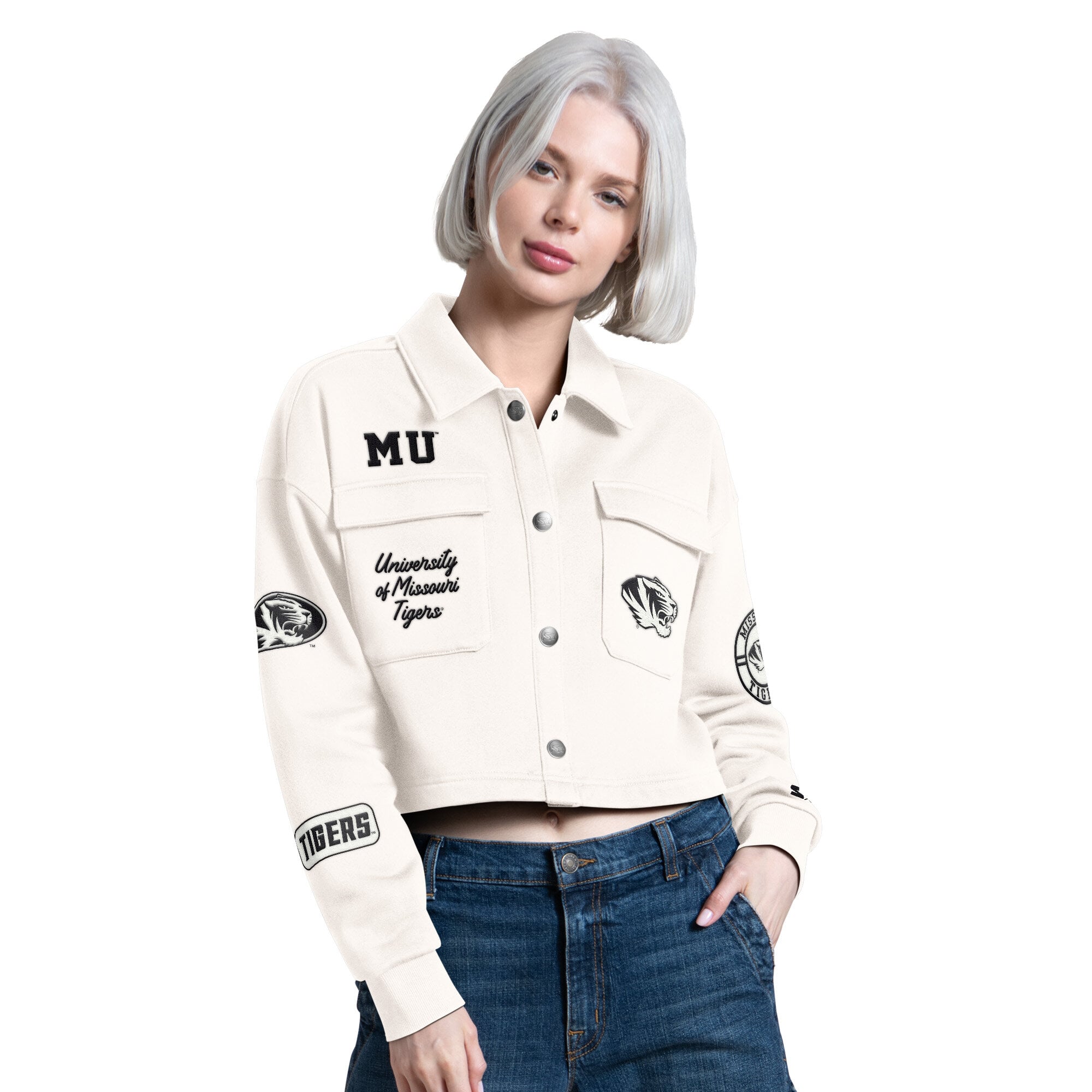 Surchemise courte à boutons-pression Missouri Tigers Anchor pour femme