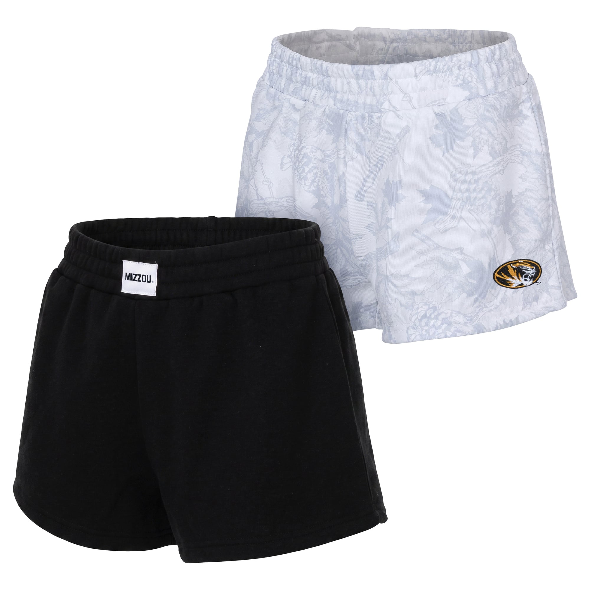 Ensemble de deux shorts Knockout ZooZatz pour femmes, noir et gris, Missouri Tigers