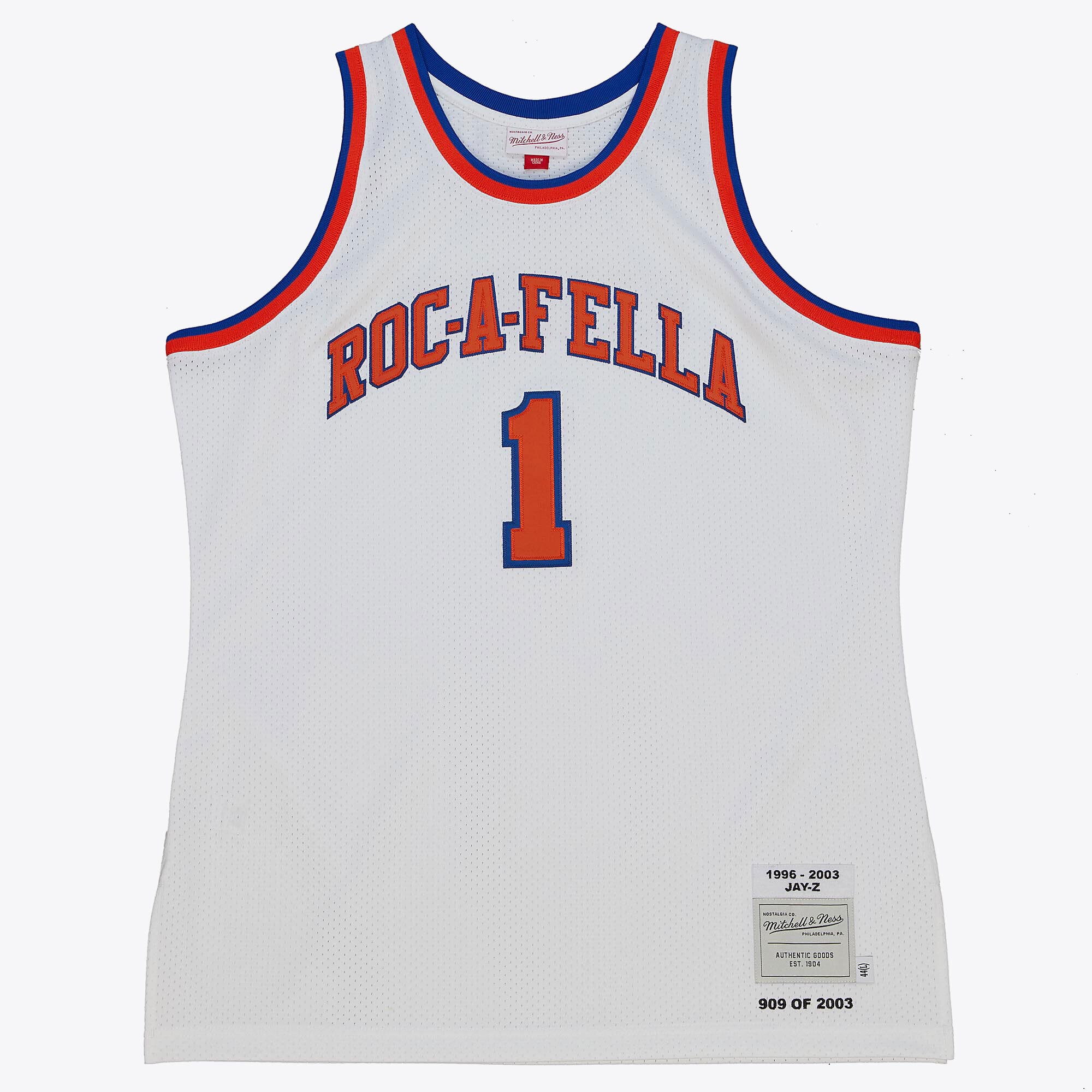 M&N x Jay-Z White Roc-A-Fella Jersey