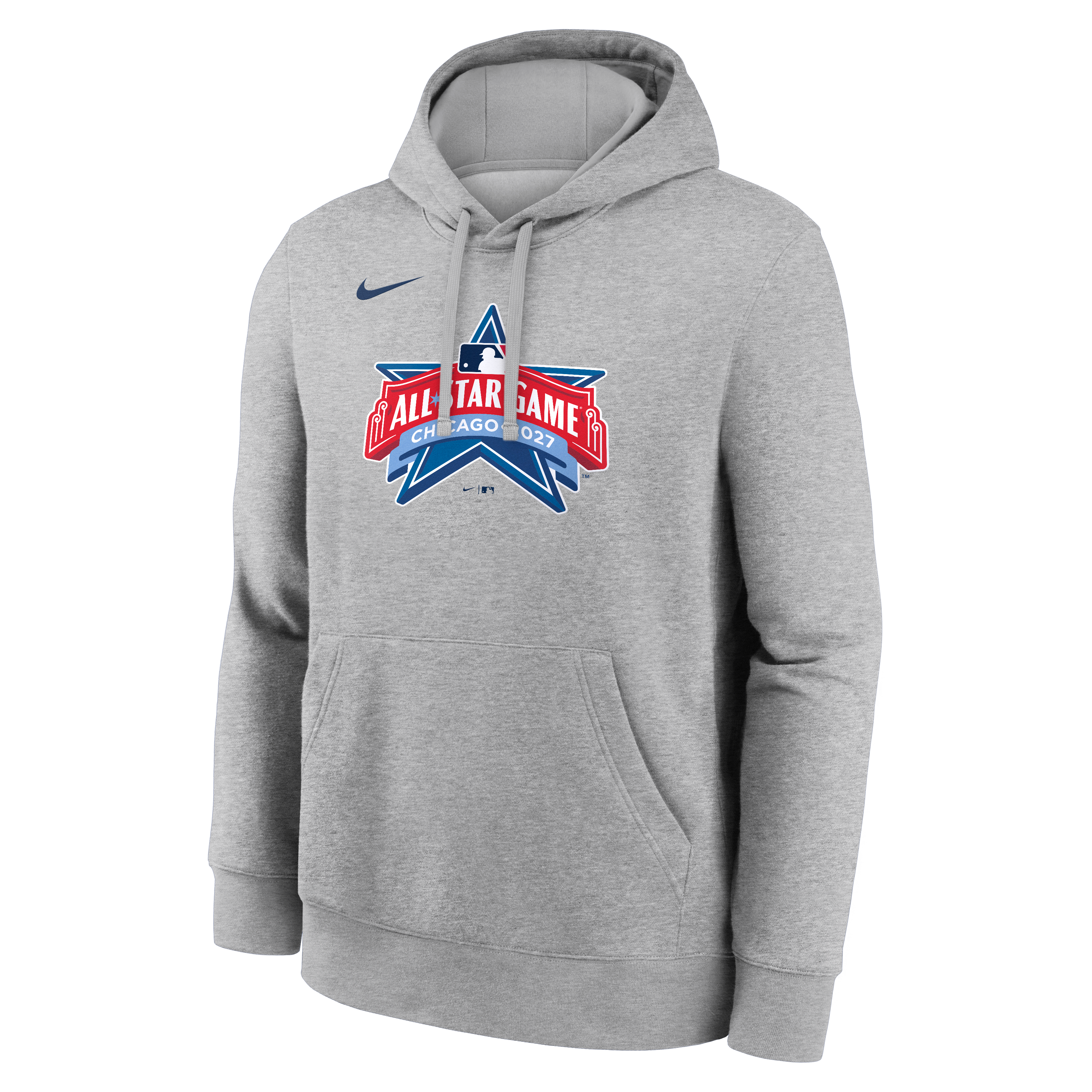 Men's Nike Heather Gray 2027 MLB All-Star Game Logo Fleece Hoodie