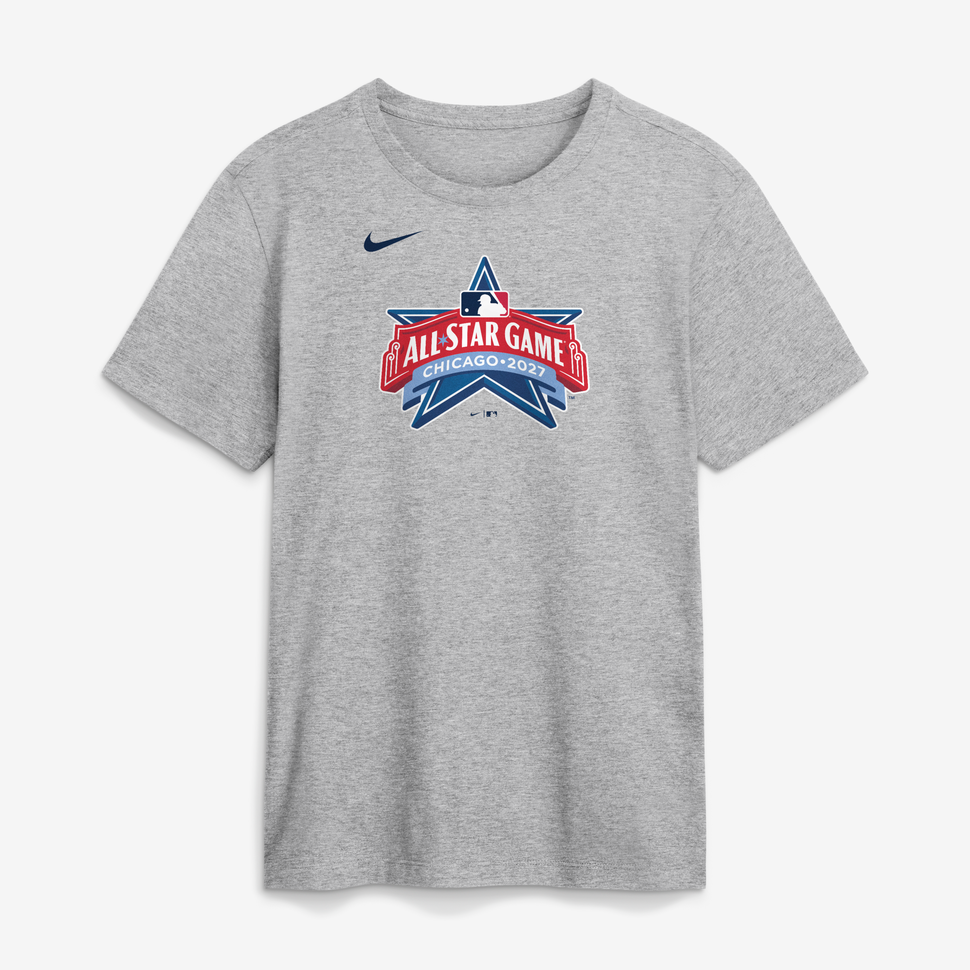 Men's Nike Heather Gray 2027 MLB All-Star Game Logo T-Shirt
