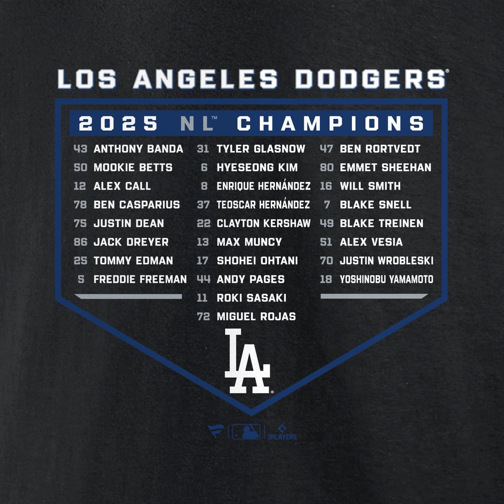 Fanatics ドジャース ナショナルリーグ リーグ優勝記念 ロスター T 