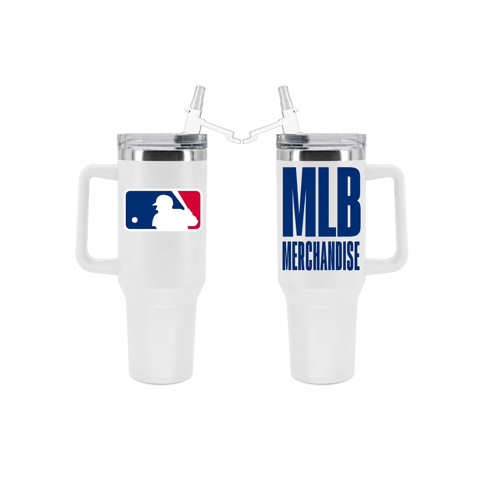 Gobelet isotherme The Memory Company MLB de 1,2 L (40 oz) en acier inoxydable avec paille rabattable