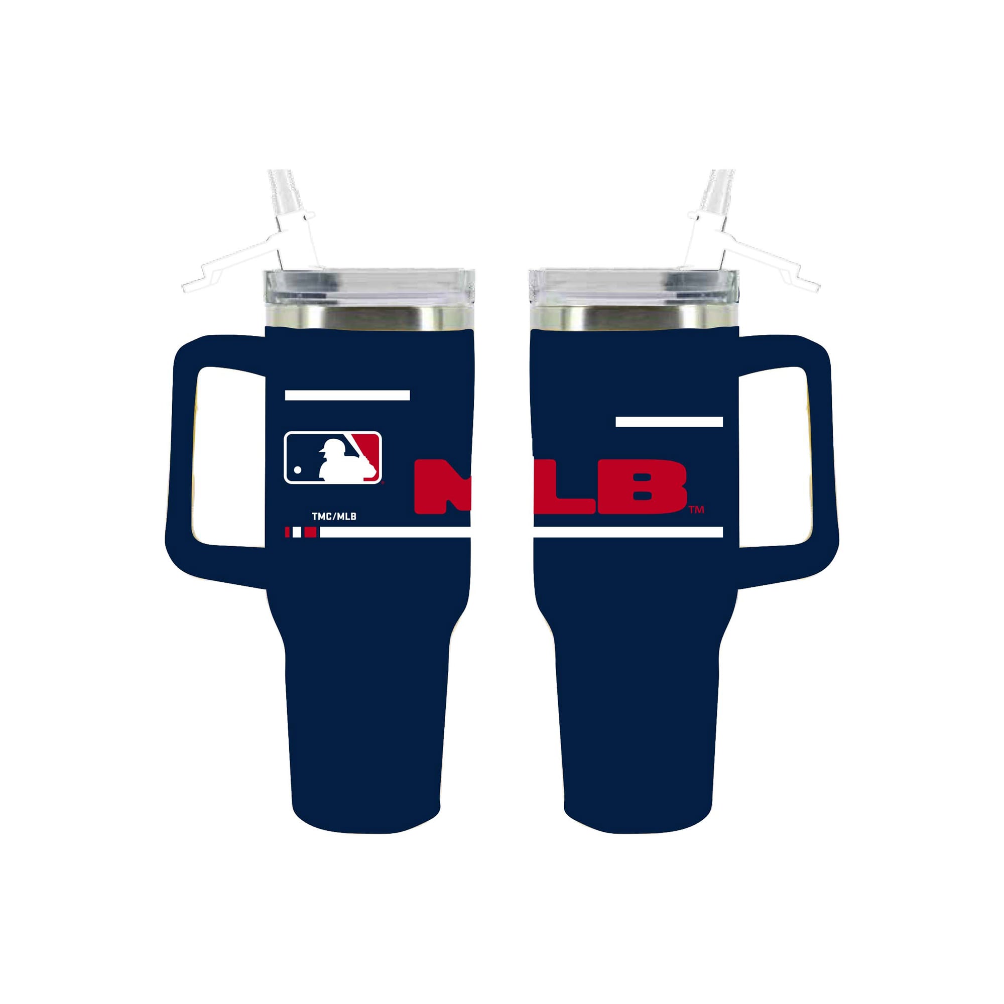 Gobelet isotherme de 1,2 L (40 oz) en acier inoxydable aux couleurs de l'équipe MLB, avec paille rabattable, de The Memory Company.