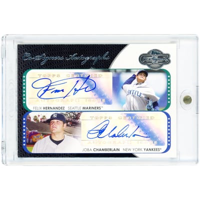 Felix Hernandez & Joba Chamberlain Autographed 2008 Topps Co-Signers Co-Signers Autographs #CS-HC Card
