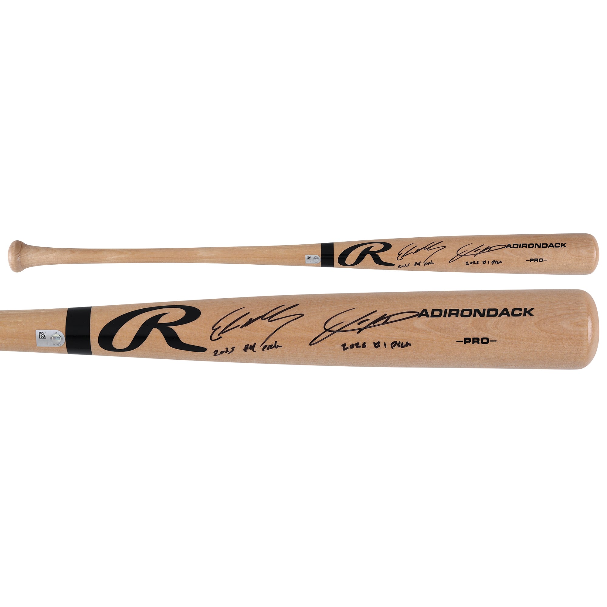 Jackson Holliday & Ethan Holliday Autographed Blonde Rawlings Pro Bat with Multiple Inscriptions