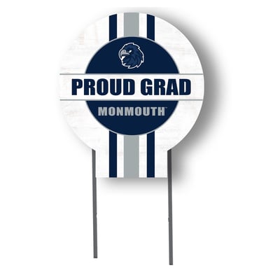 Monmouth Hawks Jardine 20" x 20" Proud Grad Circle Yard Sign with Stakes