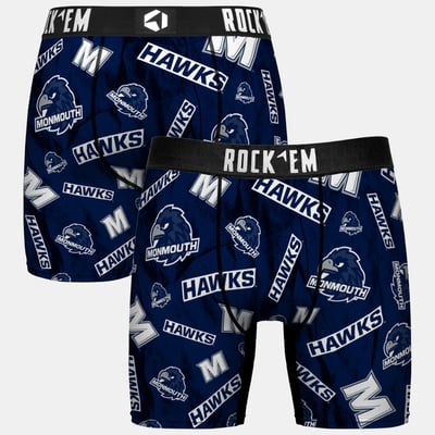  Monmouth Hawks Rock Em Youth All Over Logo Boxer Briefs - Navy