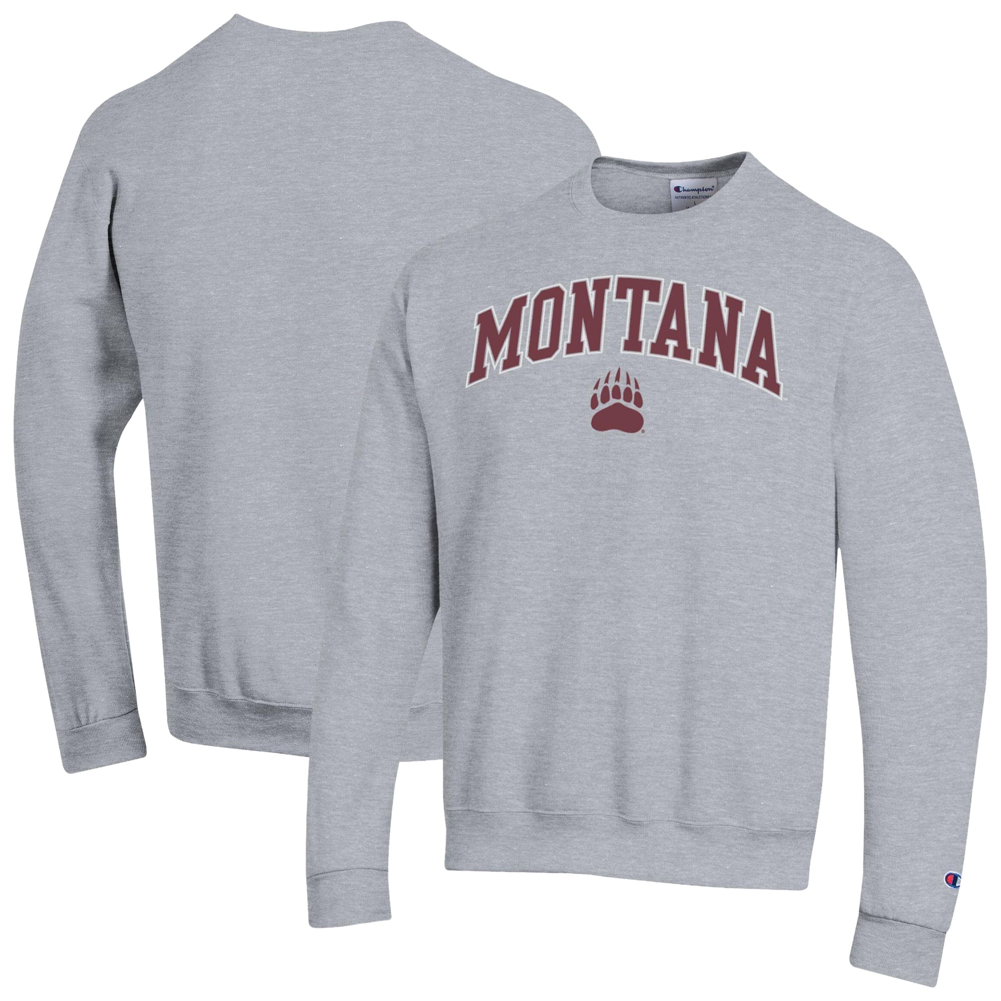 Sweat-shirt Champion pour homme, gris chiné, Montana Grizzlies Arch Powerblend