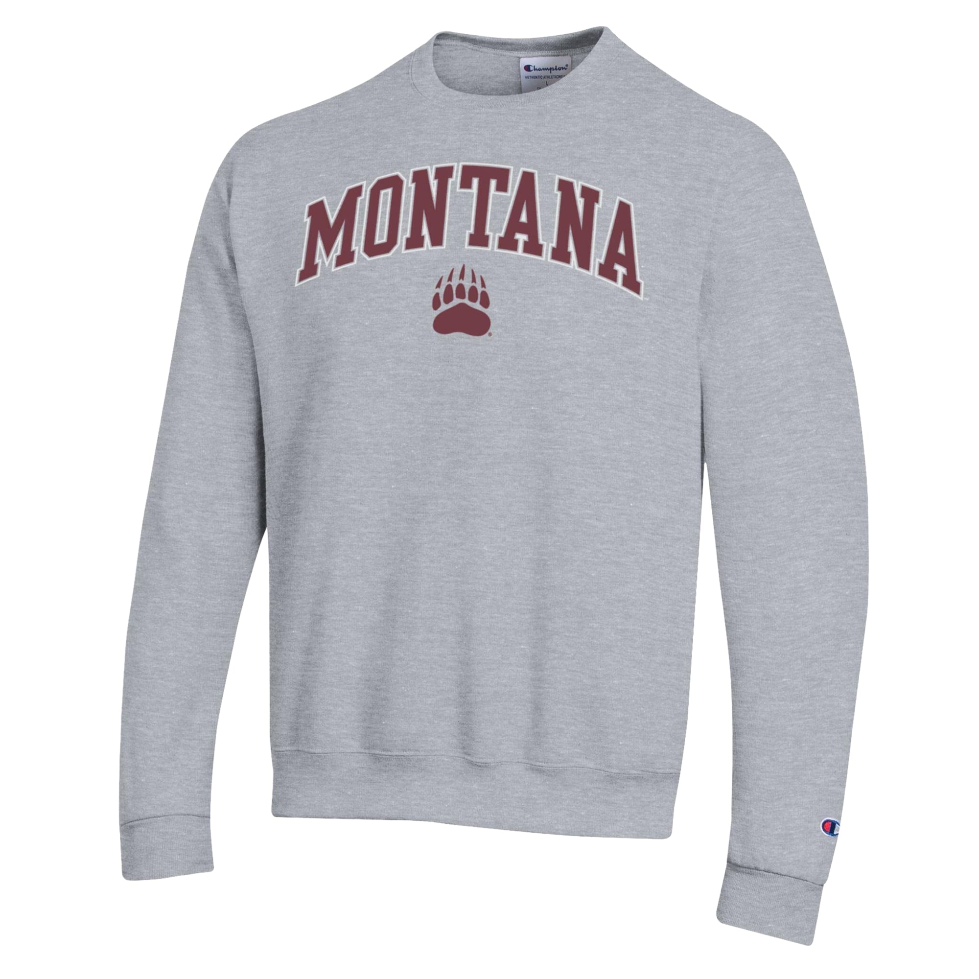 Sweat-shirt Champion pour homme, gris chiné, Montana Grizzlies Arch Powerblend
