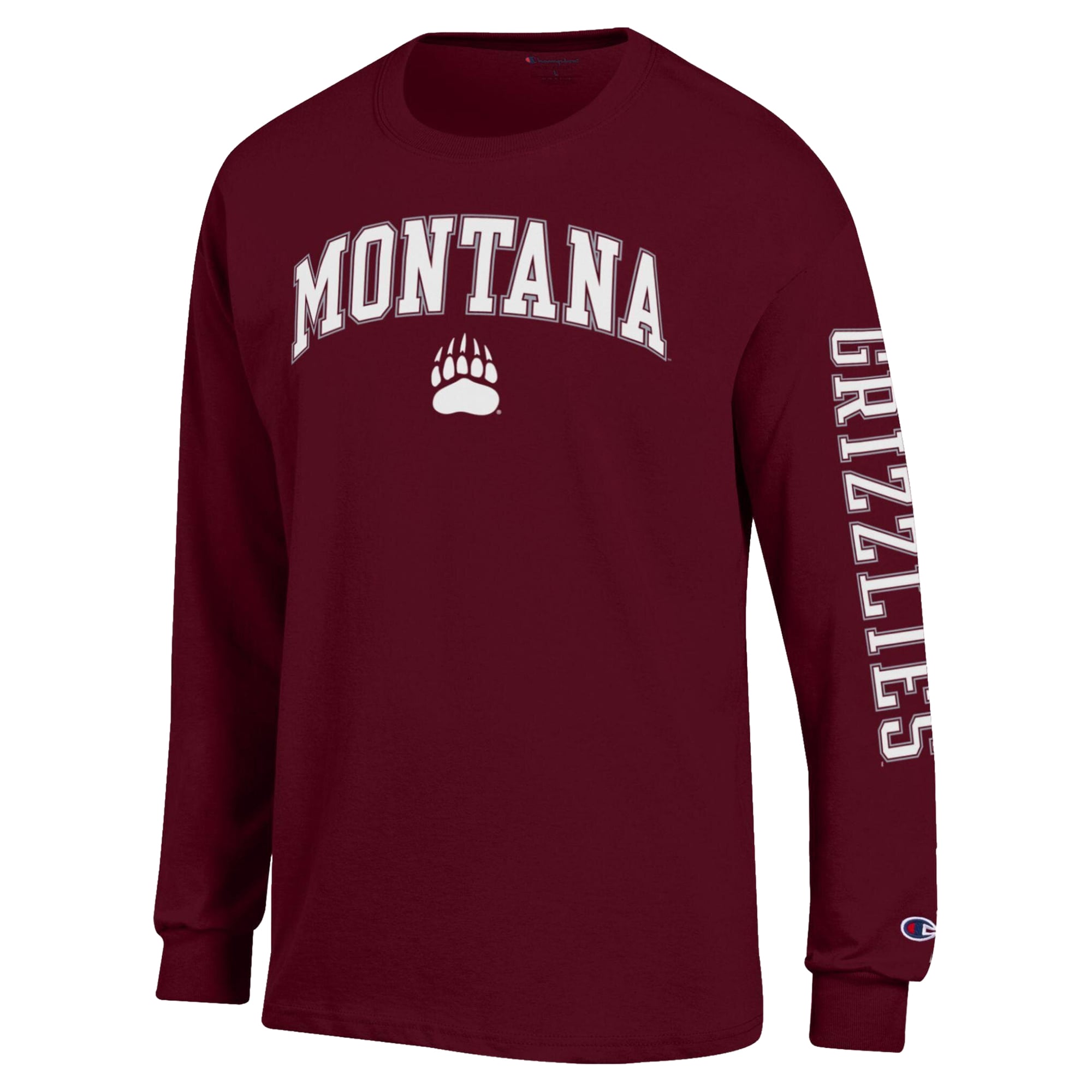 T-shirt à manches longues Champion marron Montana Grizzlies Arch Logo pour homme