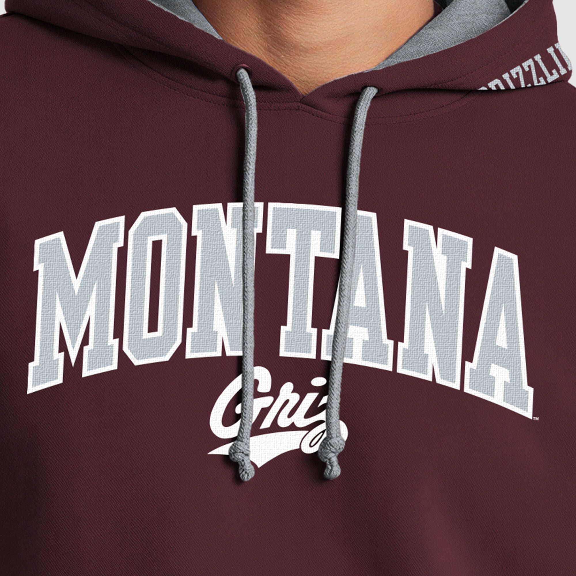 Men's Champion Maroon/Heather Gray Montana Grizzlies Contrast Hoodie