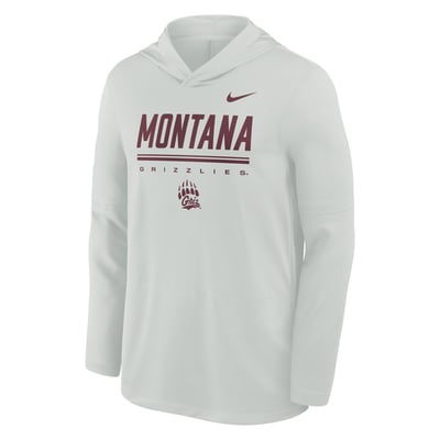  Montana Grizzlies Nike Basketball Lightweight Dri-FIT Hoodie - Gray