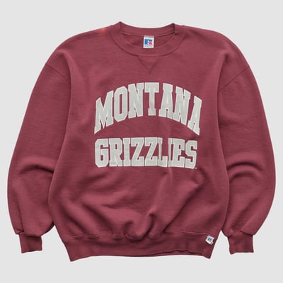Montana Grizzlies Russell 90s Pullover Sweatshirt - Maroon - L by Fanatics Real Vintage