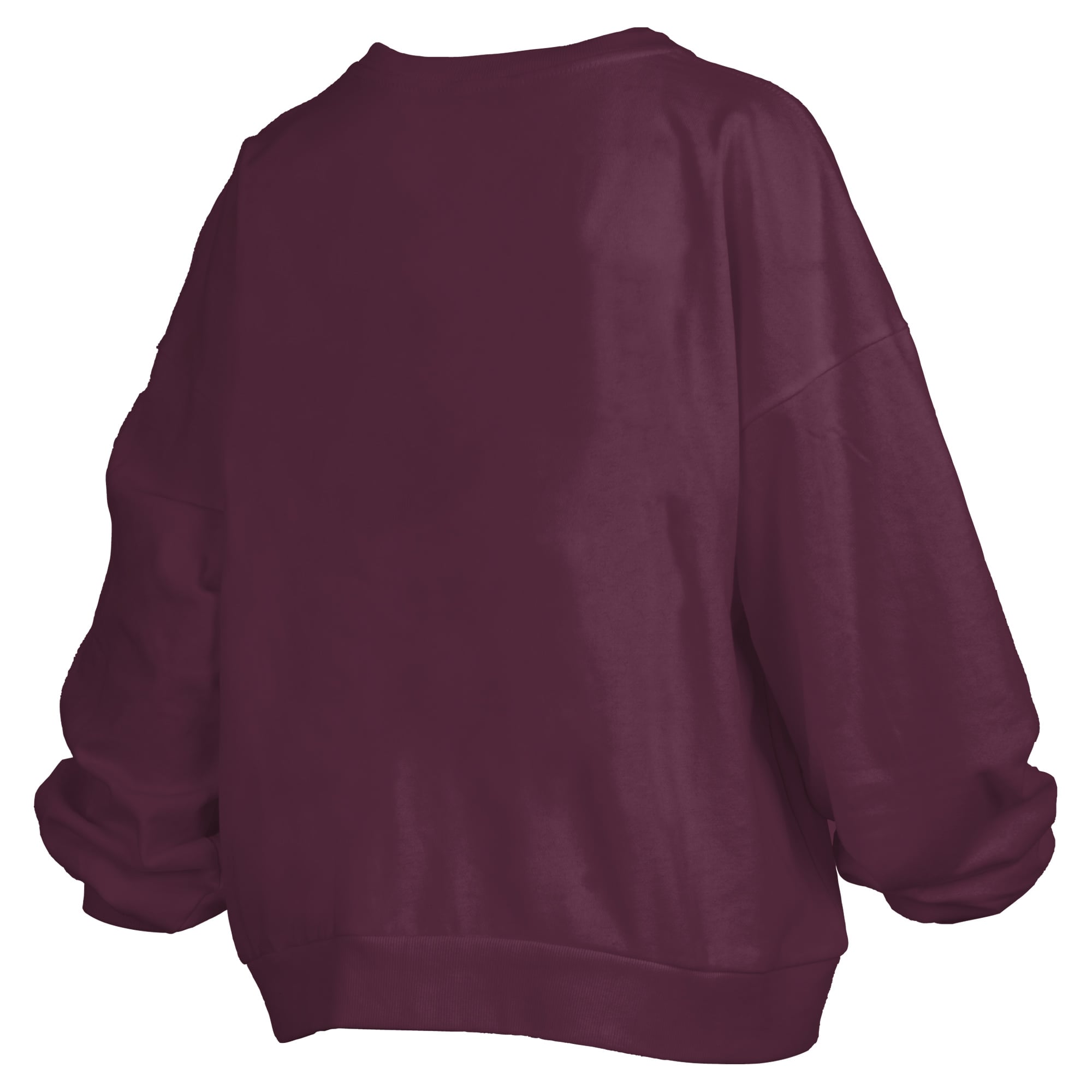 Women's Pressbox Maroon Montana Grizzlies Oversized Janise Arch Over Logo Fleece Sweatshirt