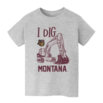 Montana Grizzlies Vive La Fete Youth Excavator T-Shirt - Gray