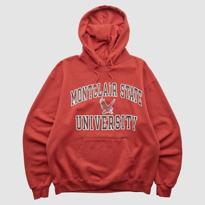 Montclair State Red Hawks Champion 2000s Hooded Pullover Sweatshirt - Red - S by Fanatics Real Vintage