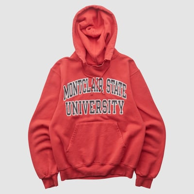 Montclair State Red Hawks Champion 2000s Hooded Pullover Sweatshirt - Red - XS by Fanatics Real Vintage