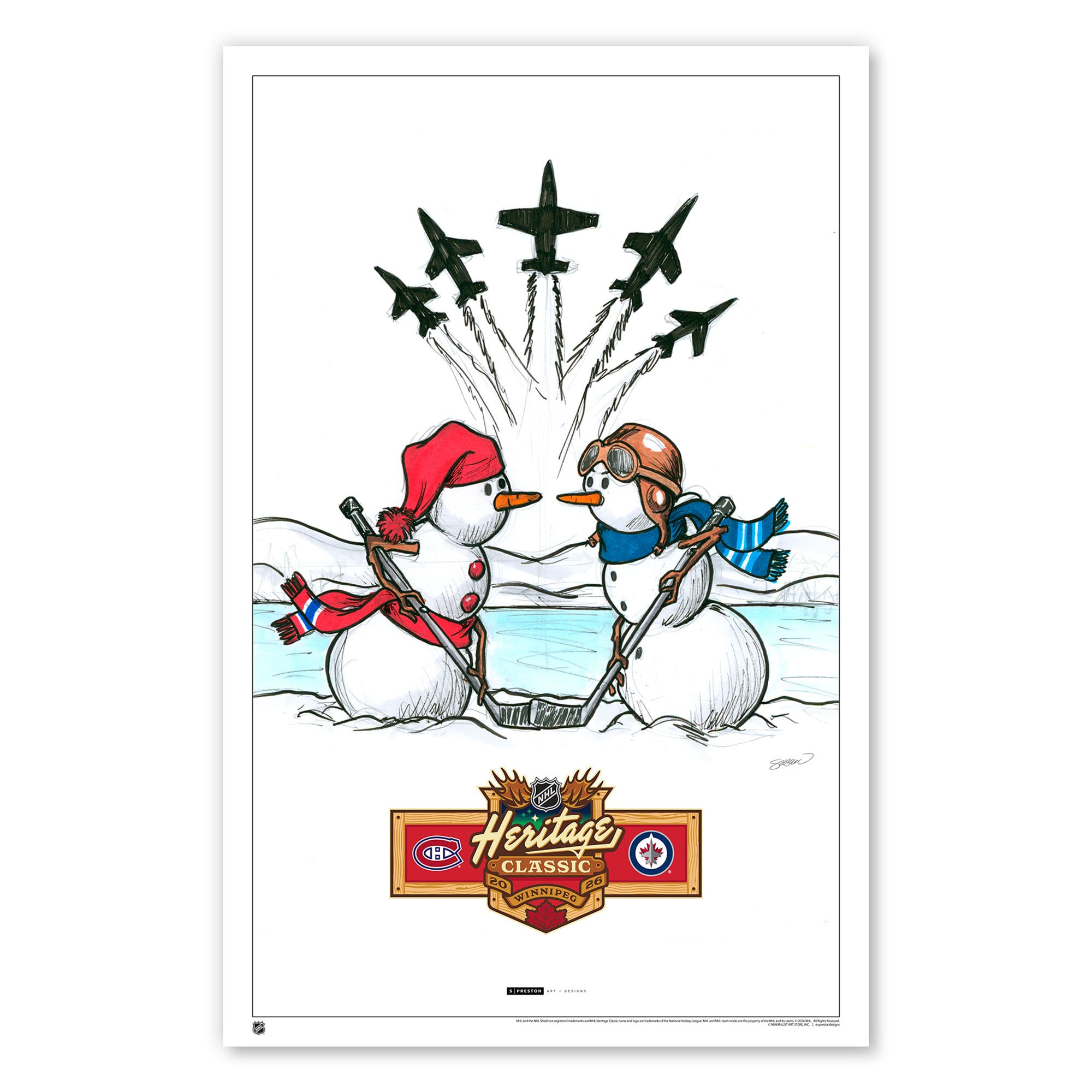 Montréal Canadiens contre Winnipeg Jets, Classique Héritage de la LNH 2026 - Affiche 11 po x 17 po