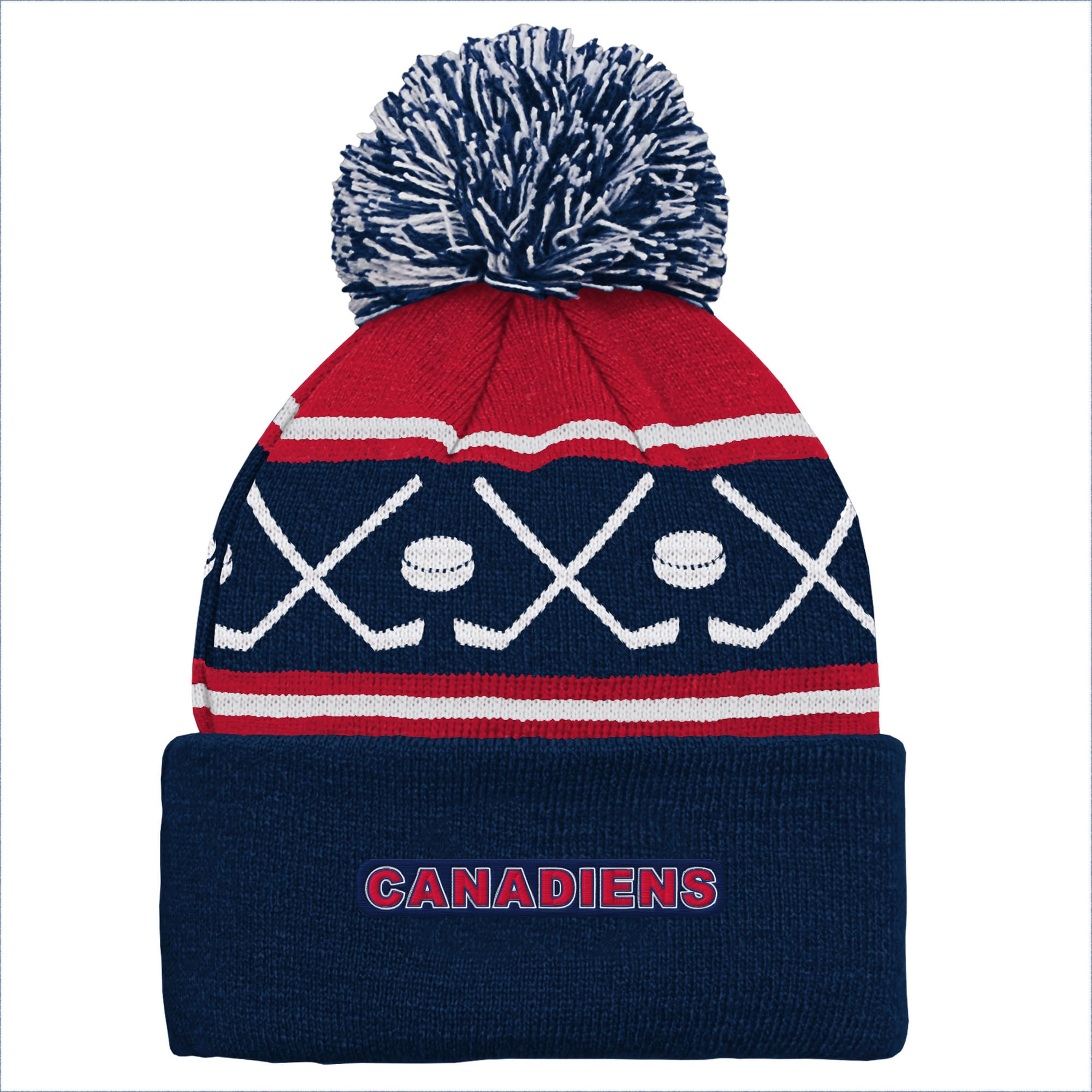 Bonnet en tricot à revers et pompon bleu marine des Canadiens de Montréal pour bébé Outerstuff