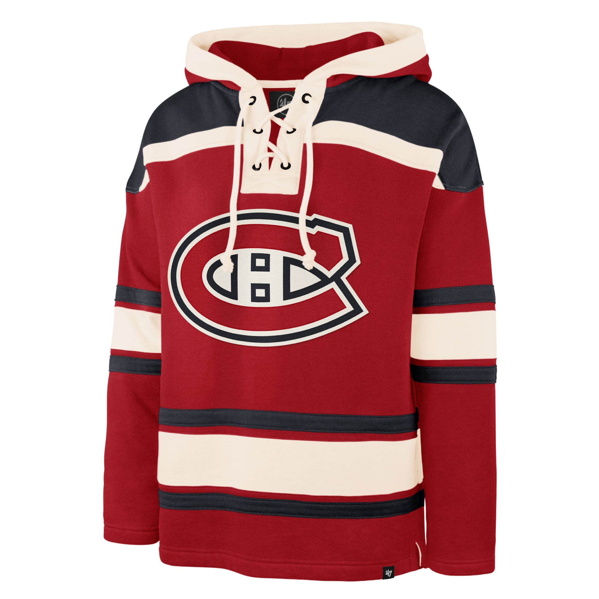 Sweat à capuche Lacer rouge pour homme, modèle 47 Ivan Demidov, Canadien de Montréal, avec nom et numéro du joueur