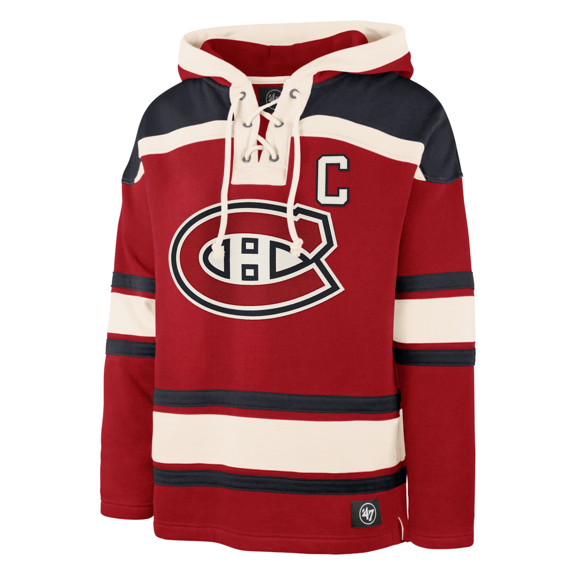 Sweat à capuche Lacer pour homme, rouge, avec le nom et numéro du joueur Nick Suzuki, Canadien de Montréal, 47