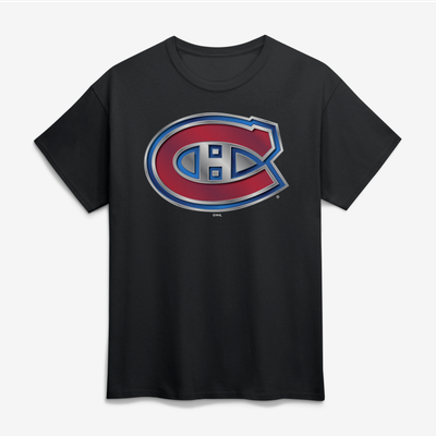 Montreal Canadiens Big & Tall Metallic Mascot T-Shirt - Black