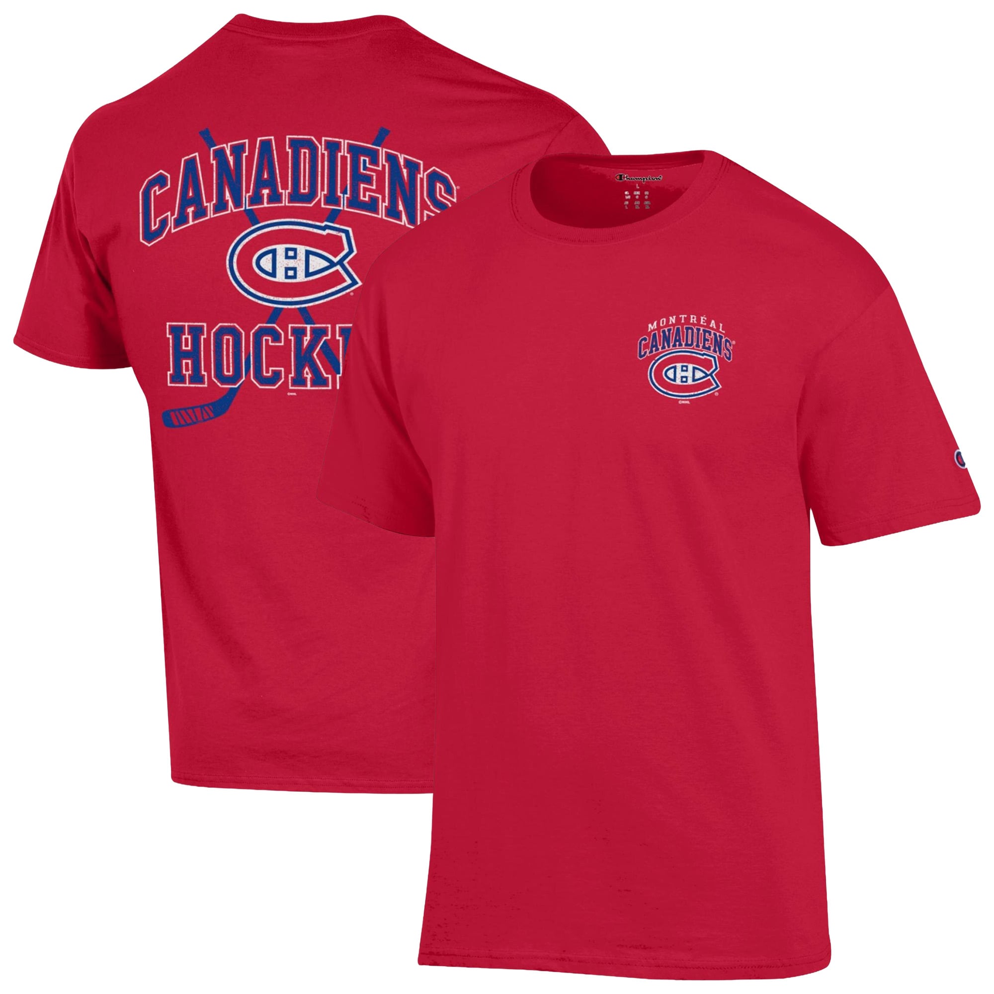 Men's Champion  Red Montreal Canadiens Stick With It Jersey T-Shirt