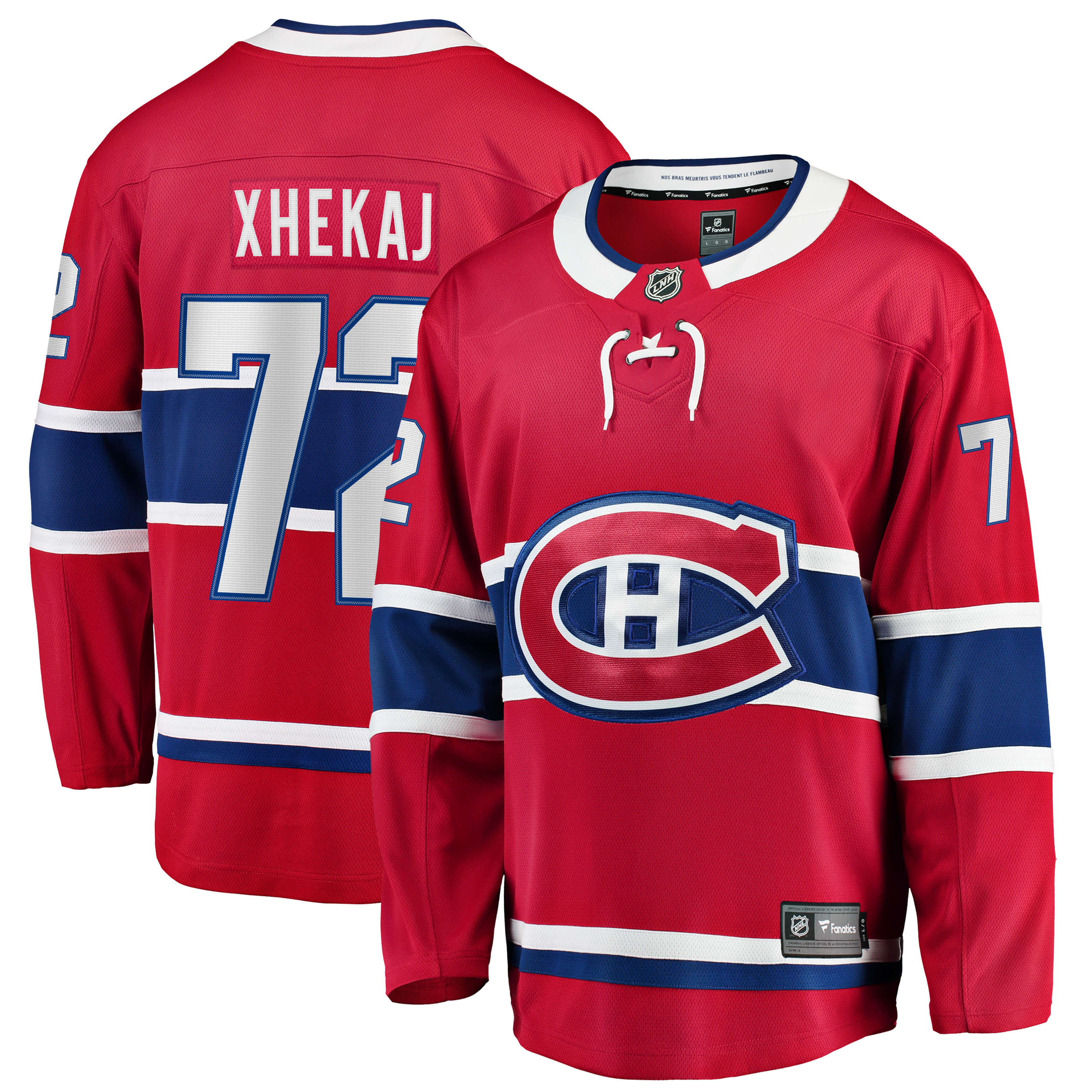 Maillot domicile rouge Breakaway Arber Xhekaj des Canadiens de Montréal pour homme (Fanatics)