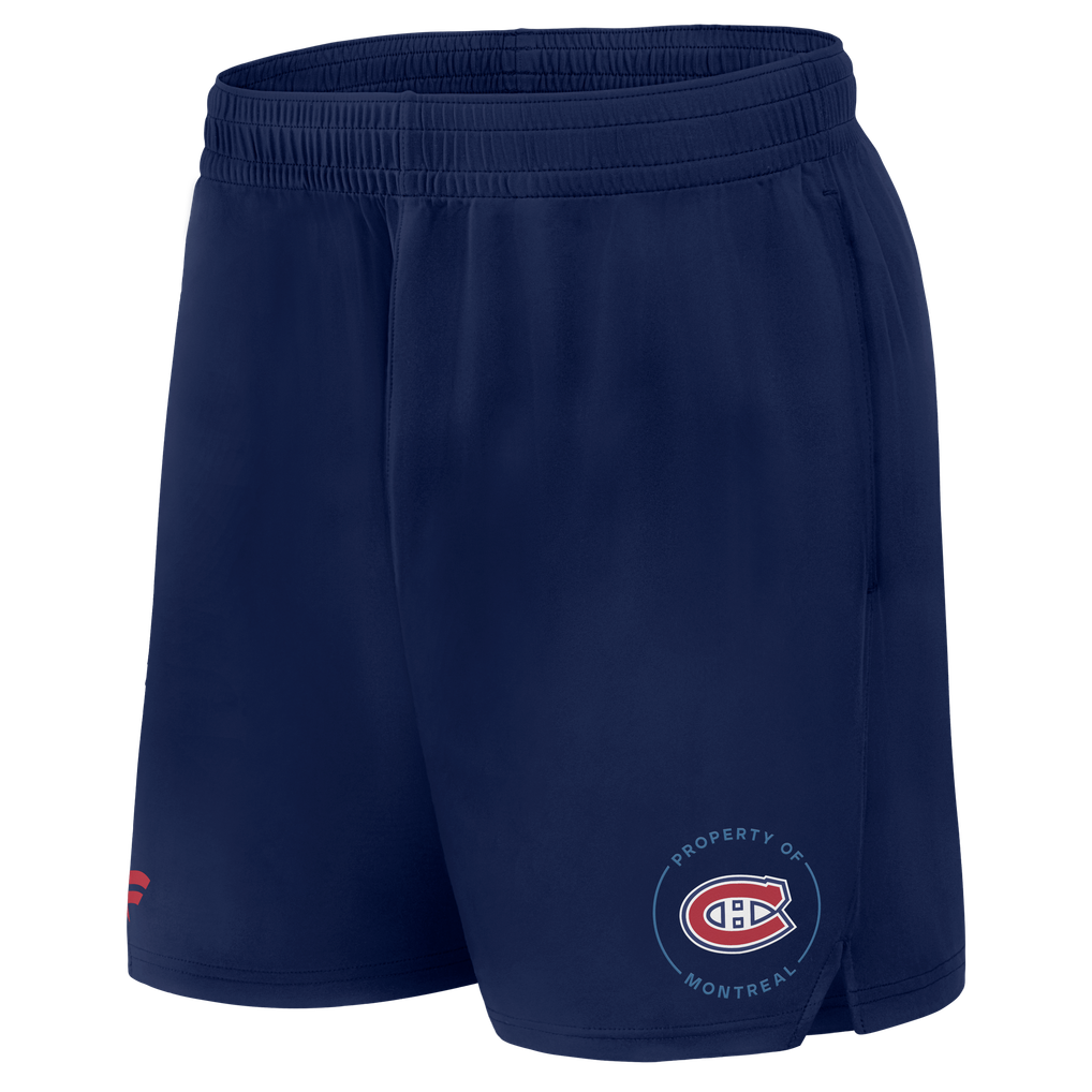 Short d'entraînement authentique Pro Train bleu marine Fanatics Athletic pour hommes des Canadiens de Montréal