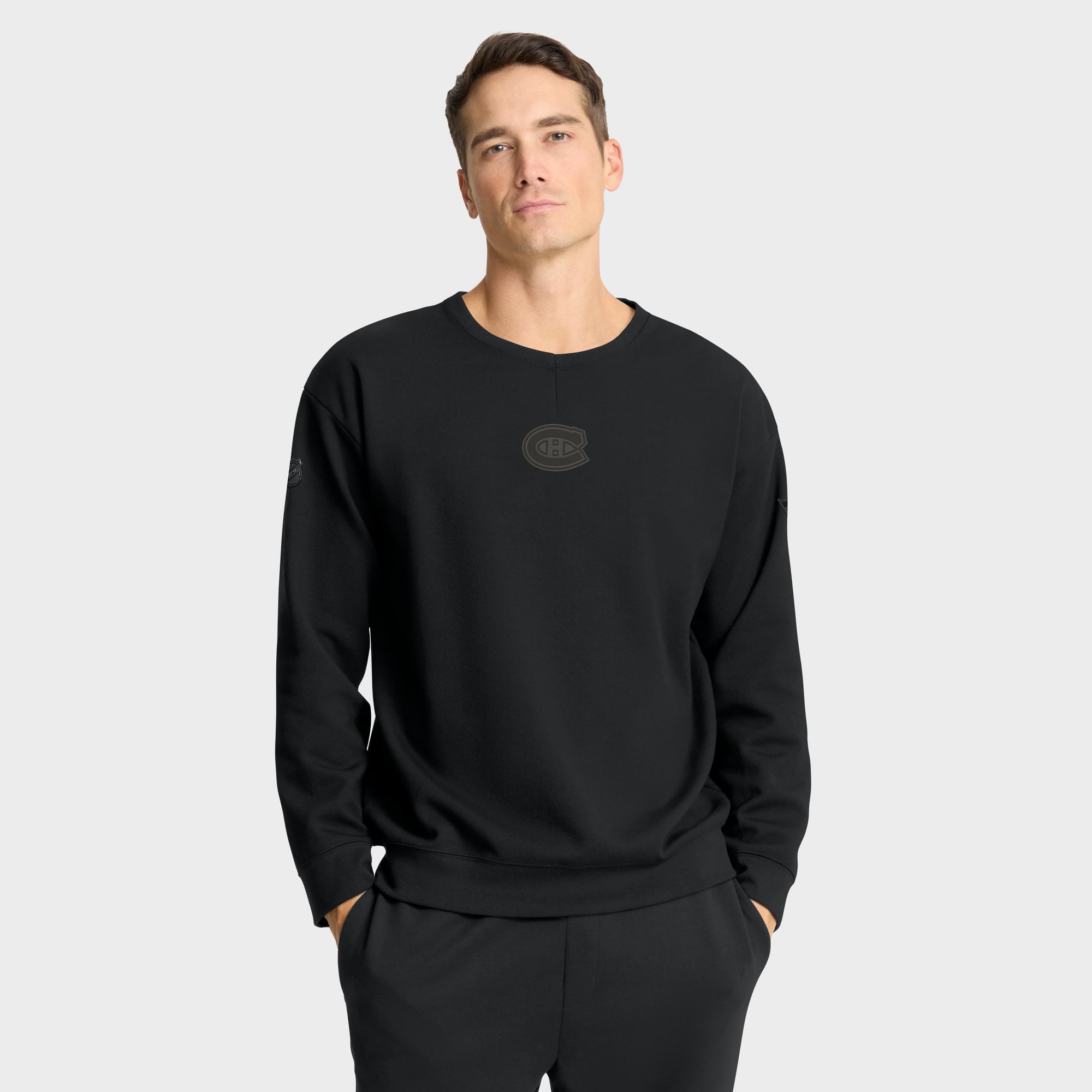 Sweat-shirt tri-mélange authentique Pro Road des Canadiens de Montréal pour homme, noir, Fanatics