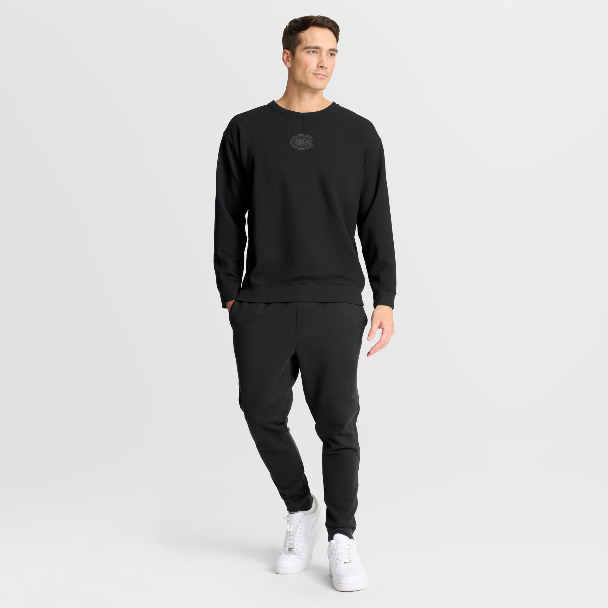 Sweat-shirt tri-mélange authentique Pro Road des Canadiens de Montréal pour homme, noir, Fanatics