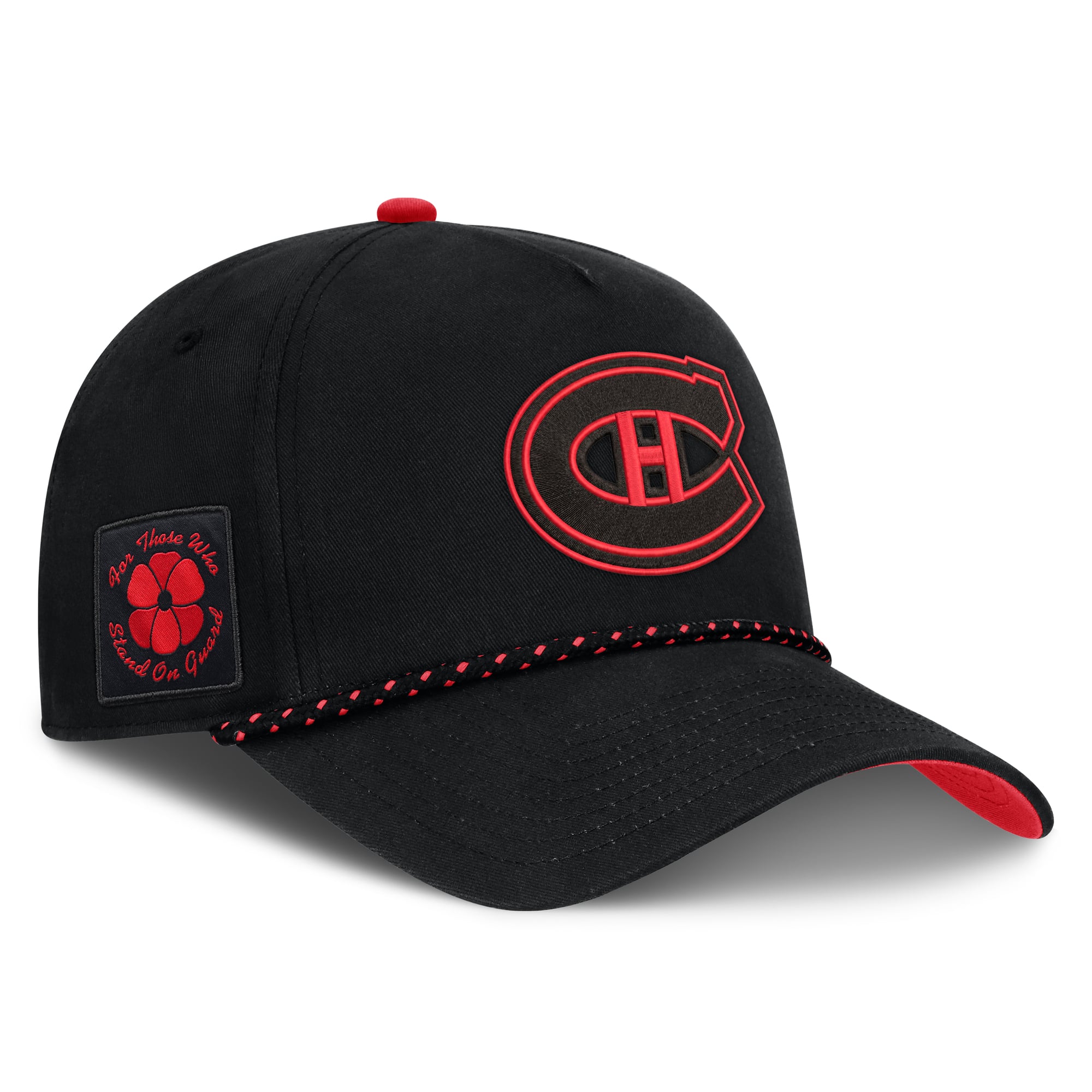Men's Fanatics Black Montreal Canadiens Canada Military Appreciation Authentic Pro A-Frame Adjustable Hat