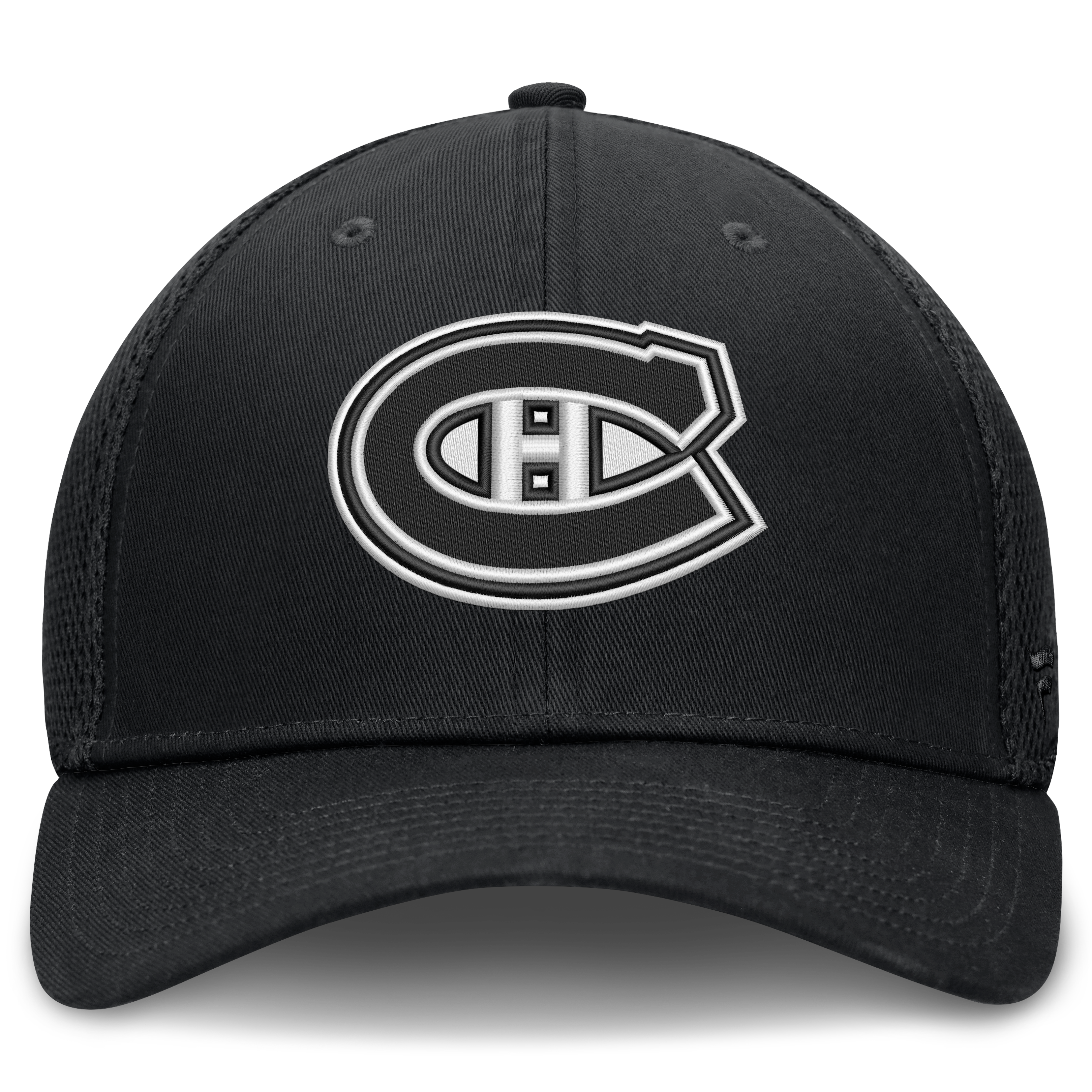 Casquette extensible à dos en maille ton sur Fanatics noire pour homme, des Canadiens de Montréal