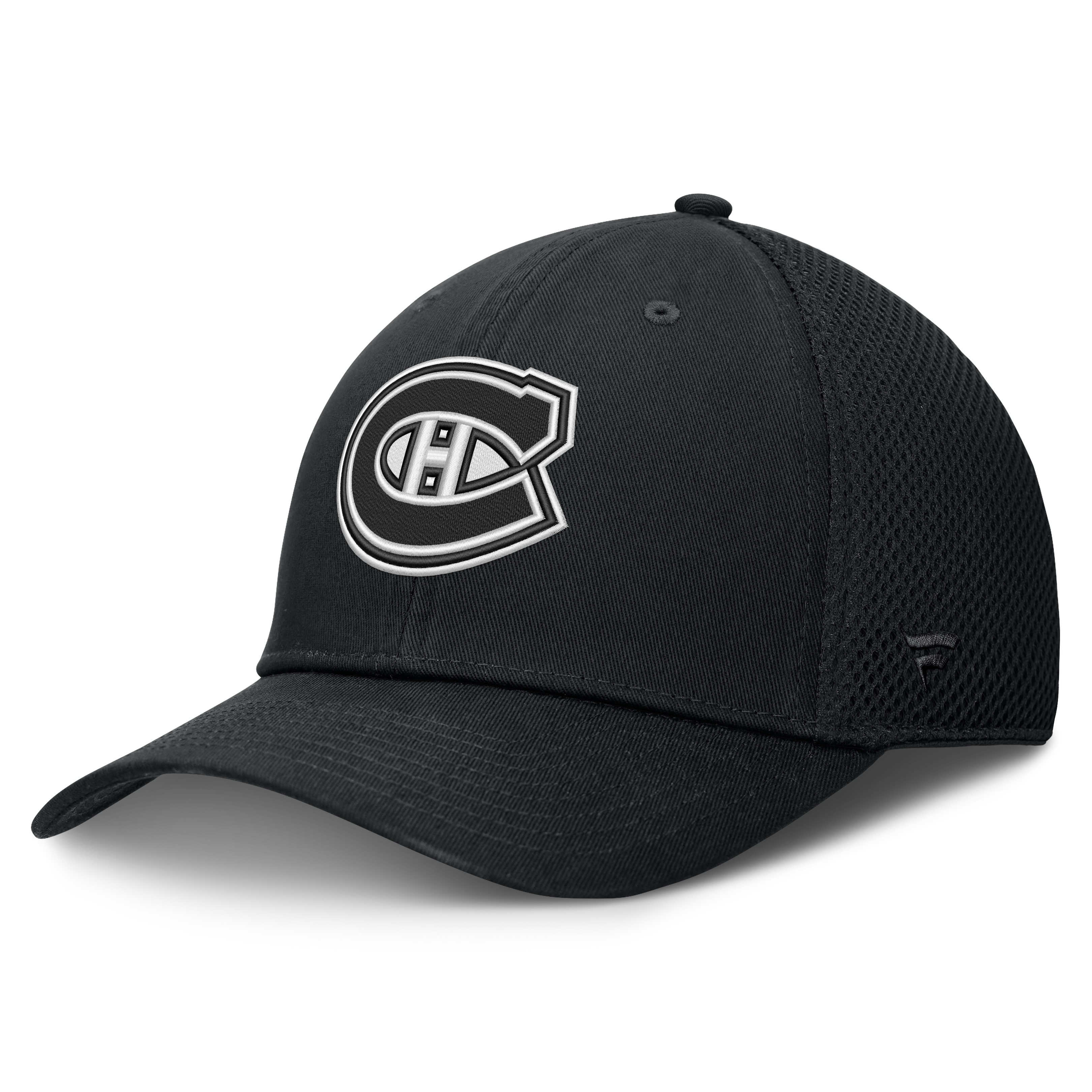 Casquette extensible à dos en maille ton sur Fanatics noire pour homme, des Canadiens de Montréal