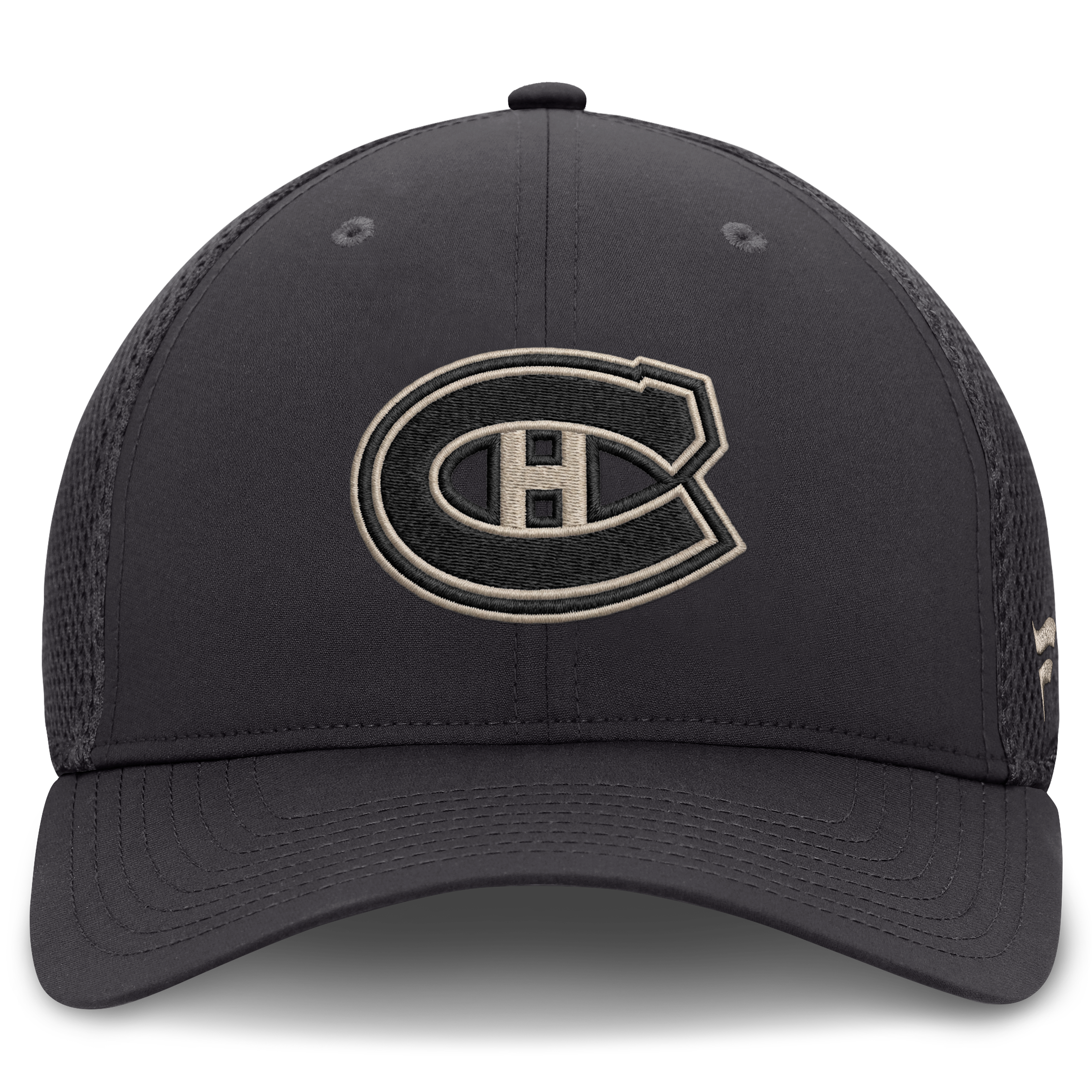 Men's Fanatics Charcoal Montreal Canadiens Road Meshback Stretch Hat