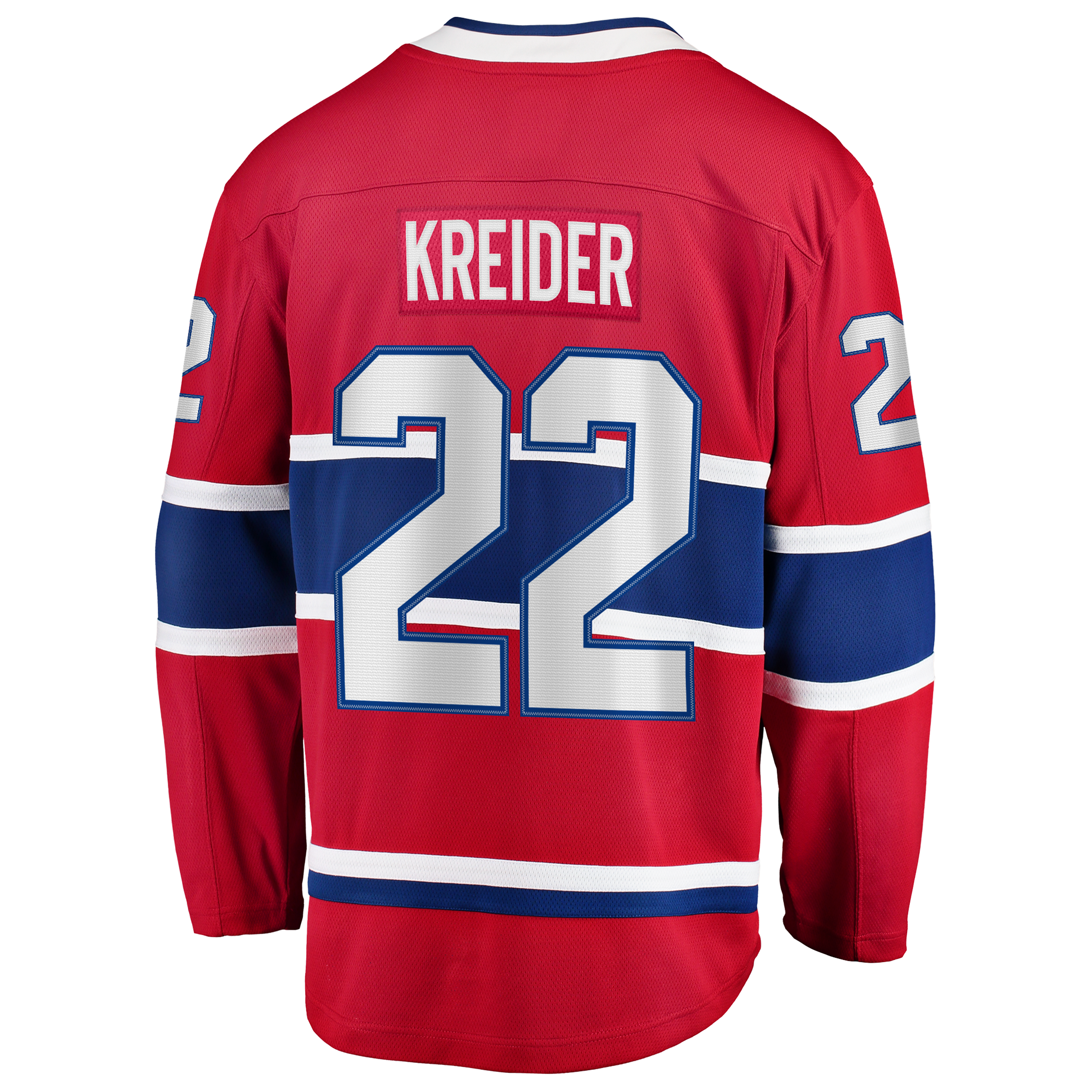 Maillot domicile rouge à bretelles de Chris Kreider, des Canadiens Montréal, pour homme (Fanatics).