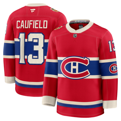 Maillot de joueur premium Cole Caufield des Canadiens de Montréal, Fanatics rouge 2026, Classique Héritage de la LNH, pour homme
