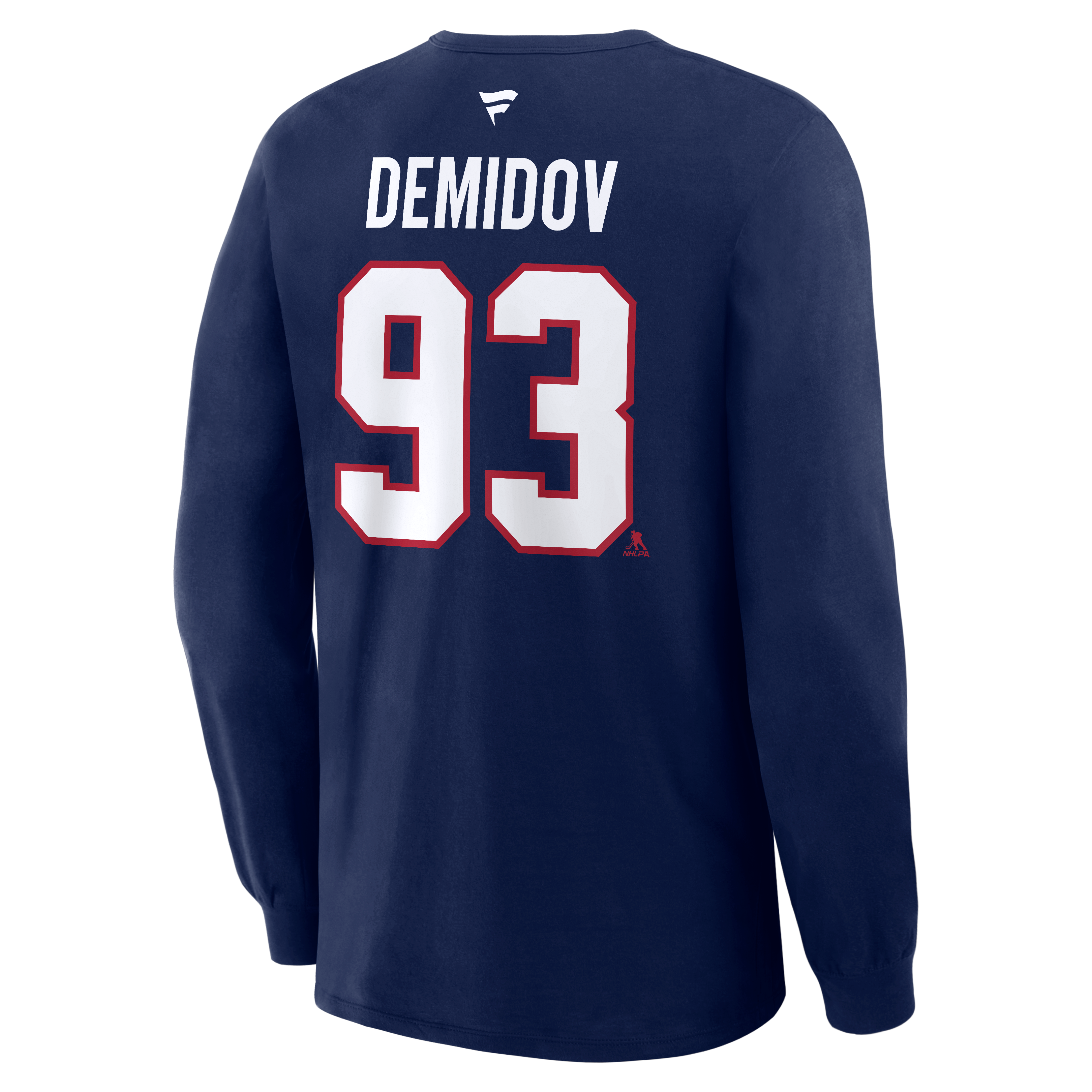 Men's Fanatics Ivan Demidov Navy Montreal Canadiens Authentic Stack Name & Number Long Sleeve T-Shirt
