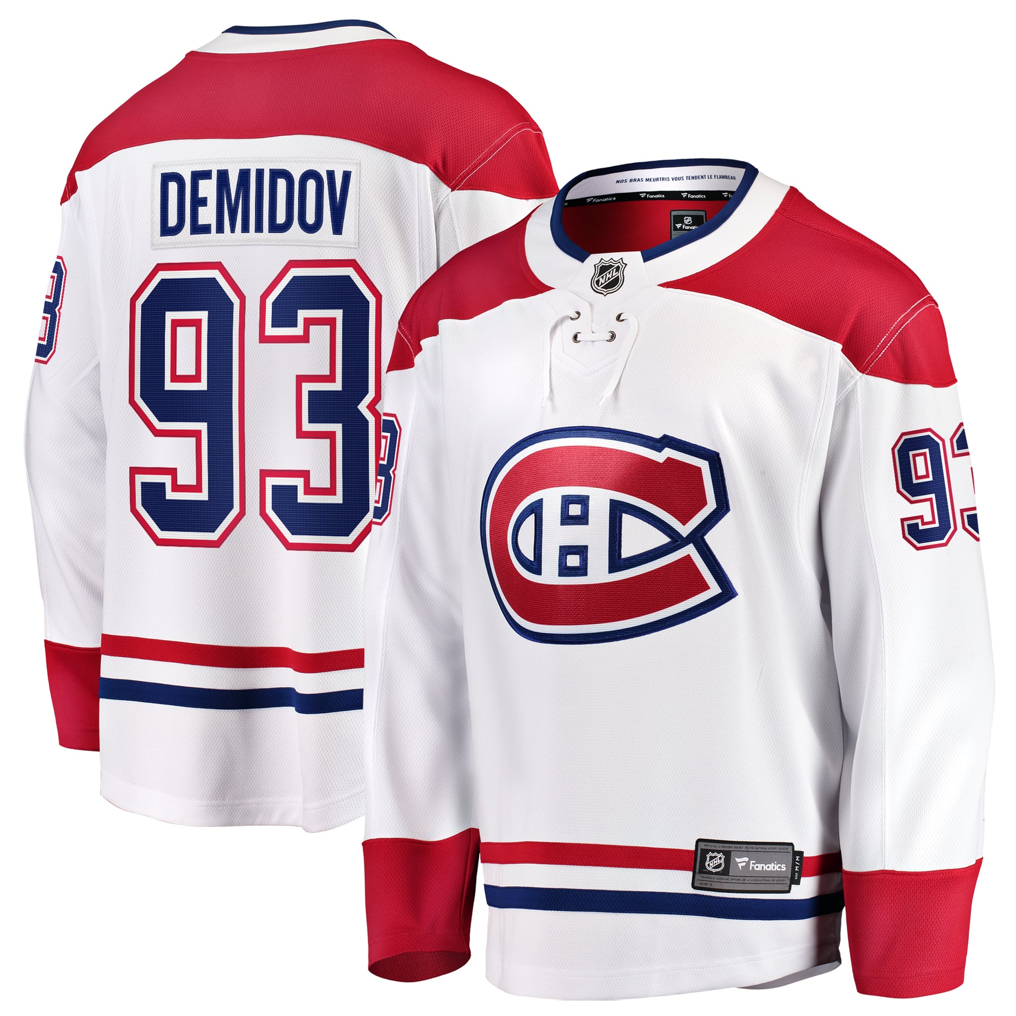 Maillot extérieur blanc Ivan Demidov des Canadiens de Montréal pour homme (Fanatics)