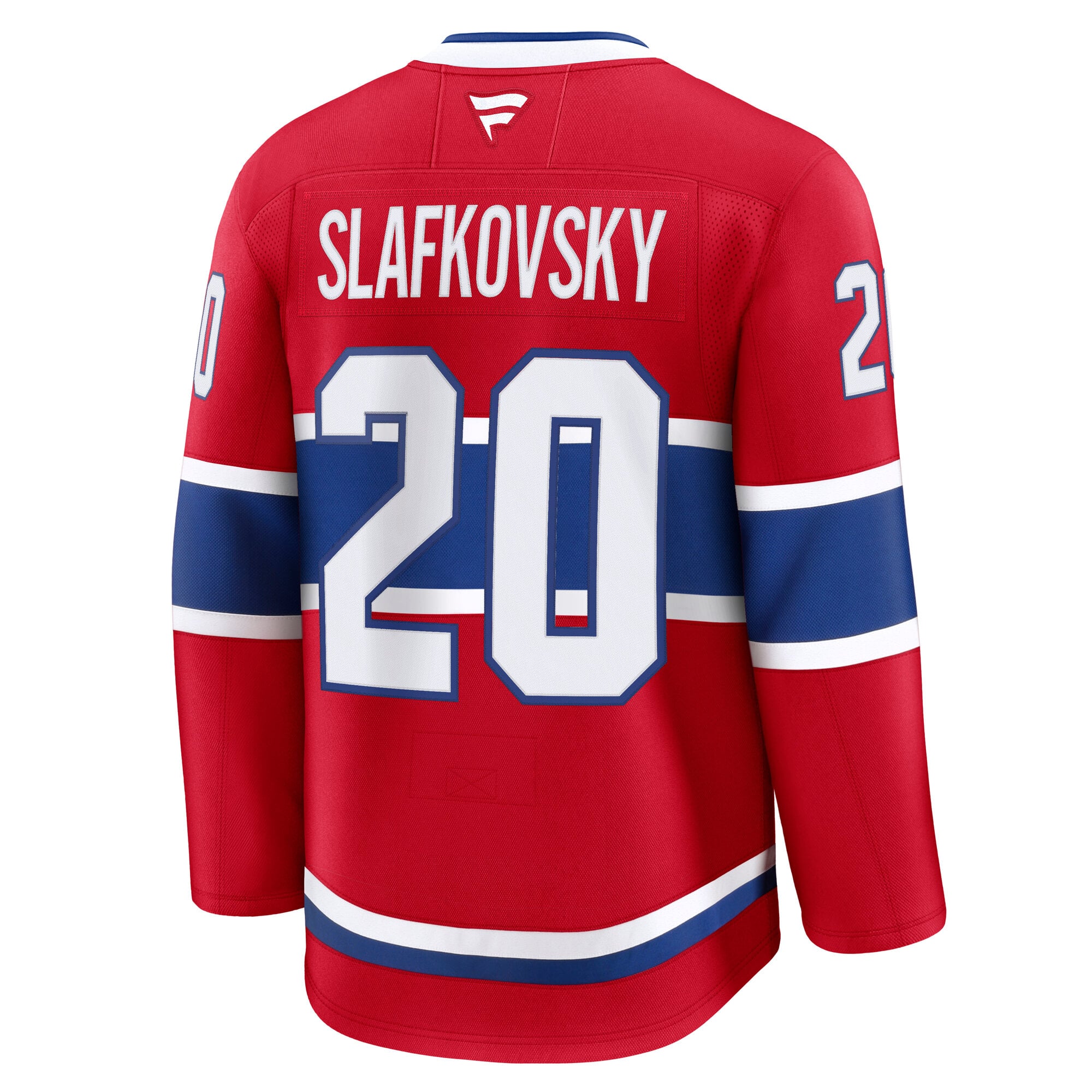Fanatics Juraj Slafkovsky pour hommes, maillot premium rouge des Canadiens de Montréal