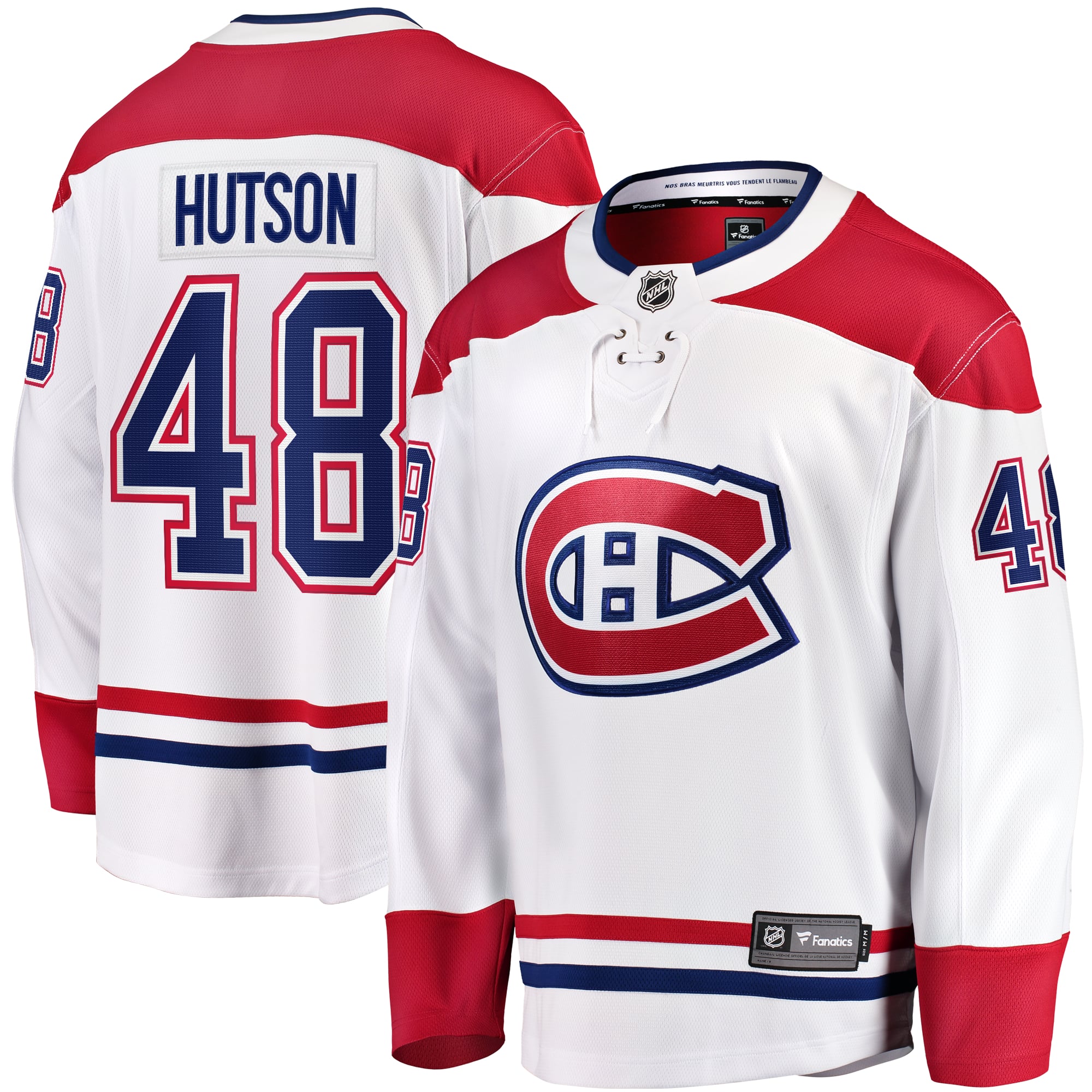 Maillot extérieur blanc Lane Hutson des Canadiens de Montréal pour homme (Fanatics)