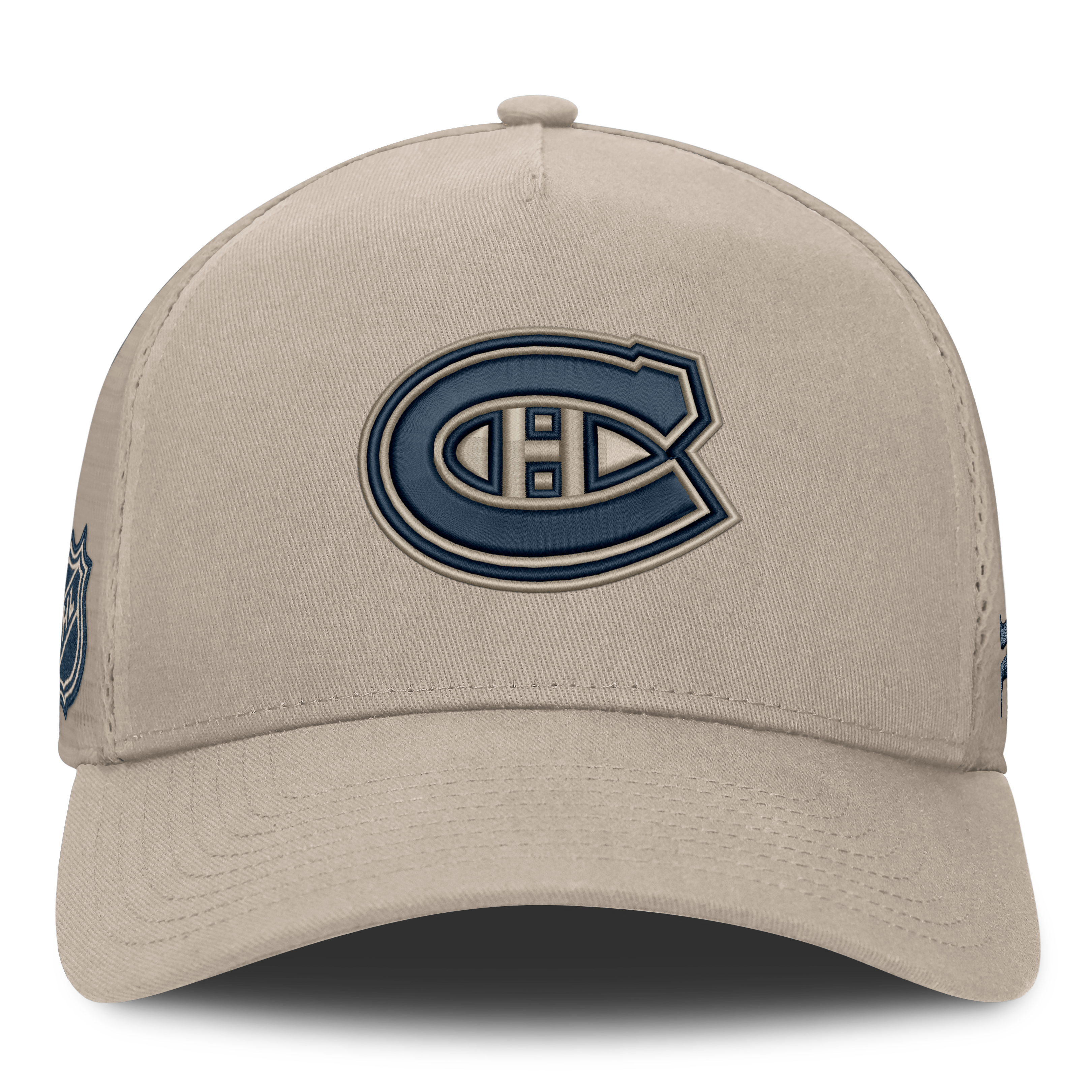 Men's Fanatics Light Beige Montreal Canadiens Authentic Pro Road Soft Wash A-Frame Meshback Hat