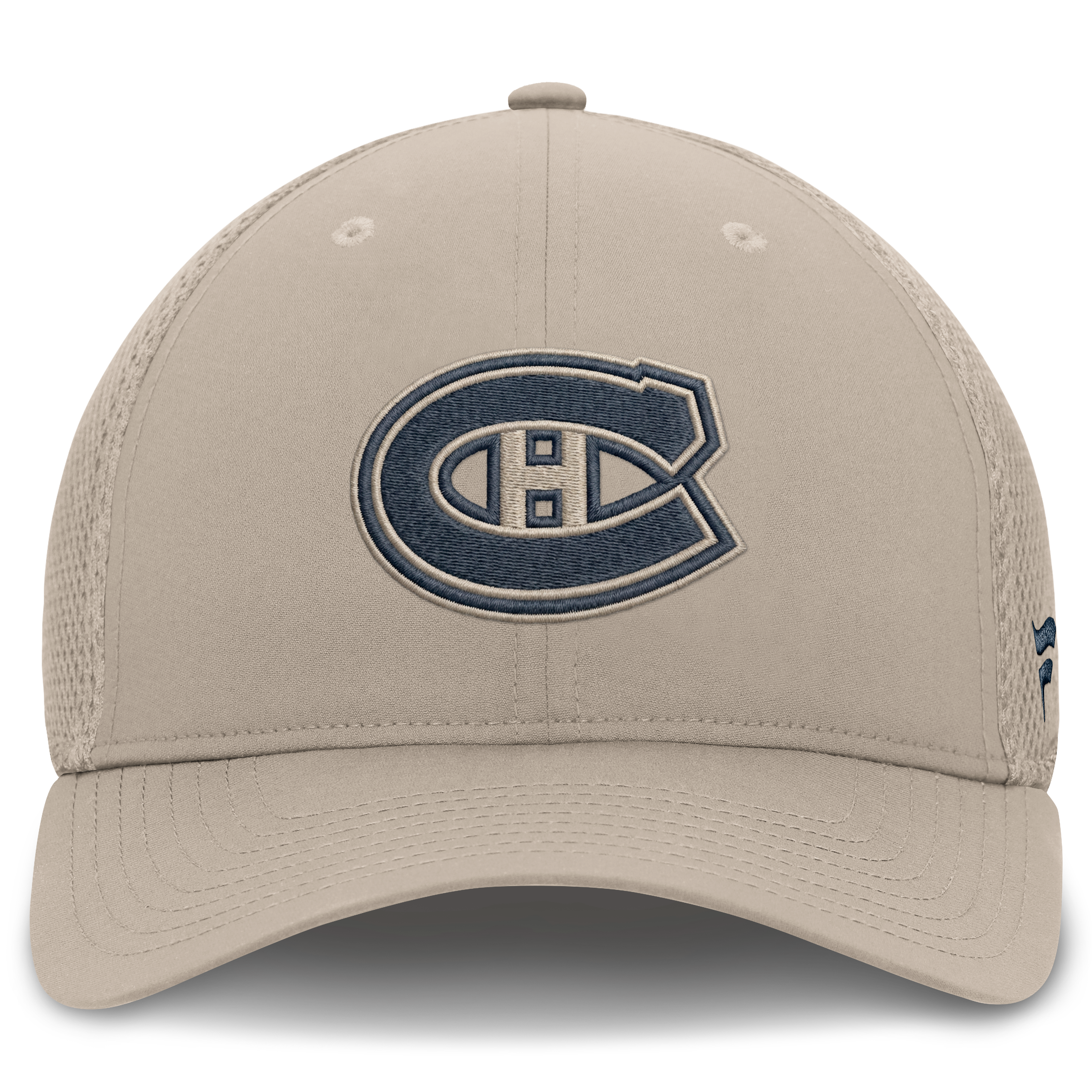 Men's Fanatics Light Beige Montreal Canadiens Authentic Pro Road Stretch Meshback Flex Hat
