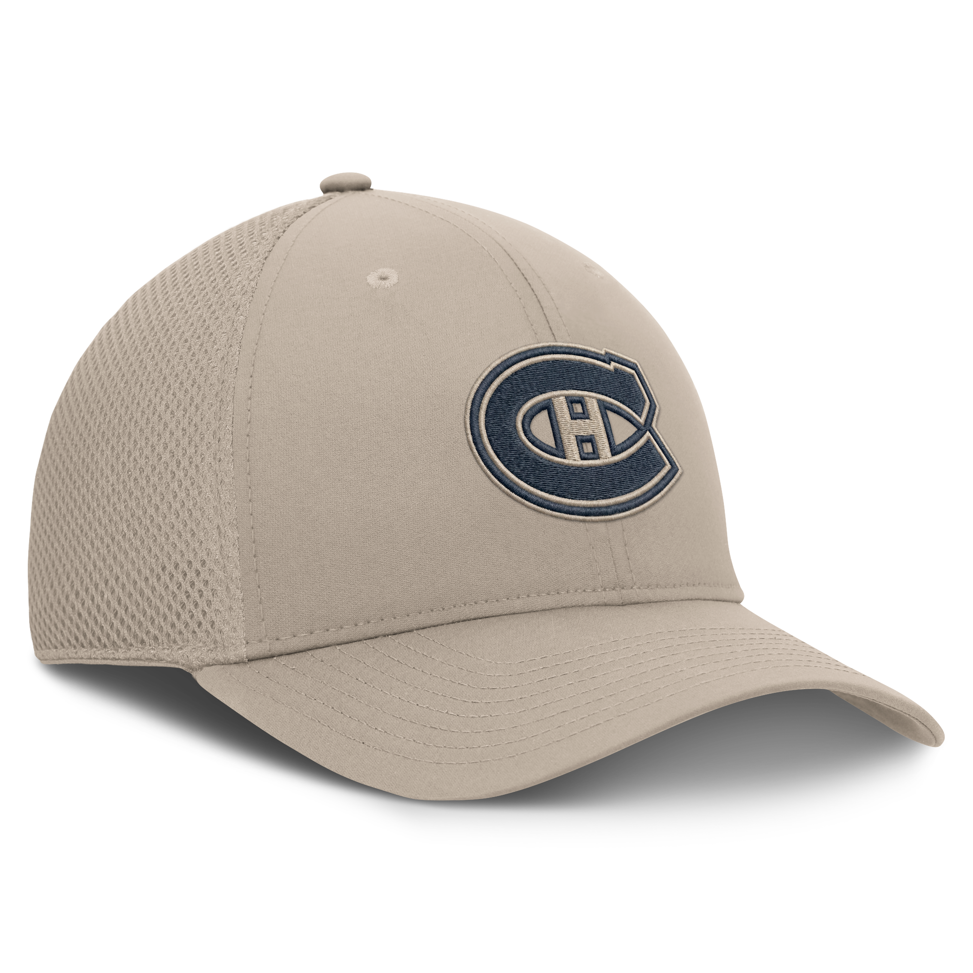 Men's Fanatics Light Beige Montreal Canadiens Authentic Pro Road Stretch Meshback Flex Hat