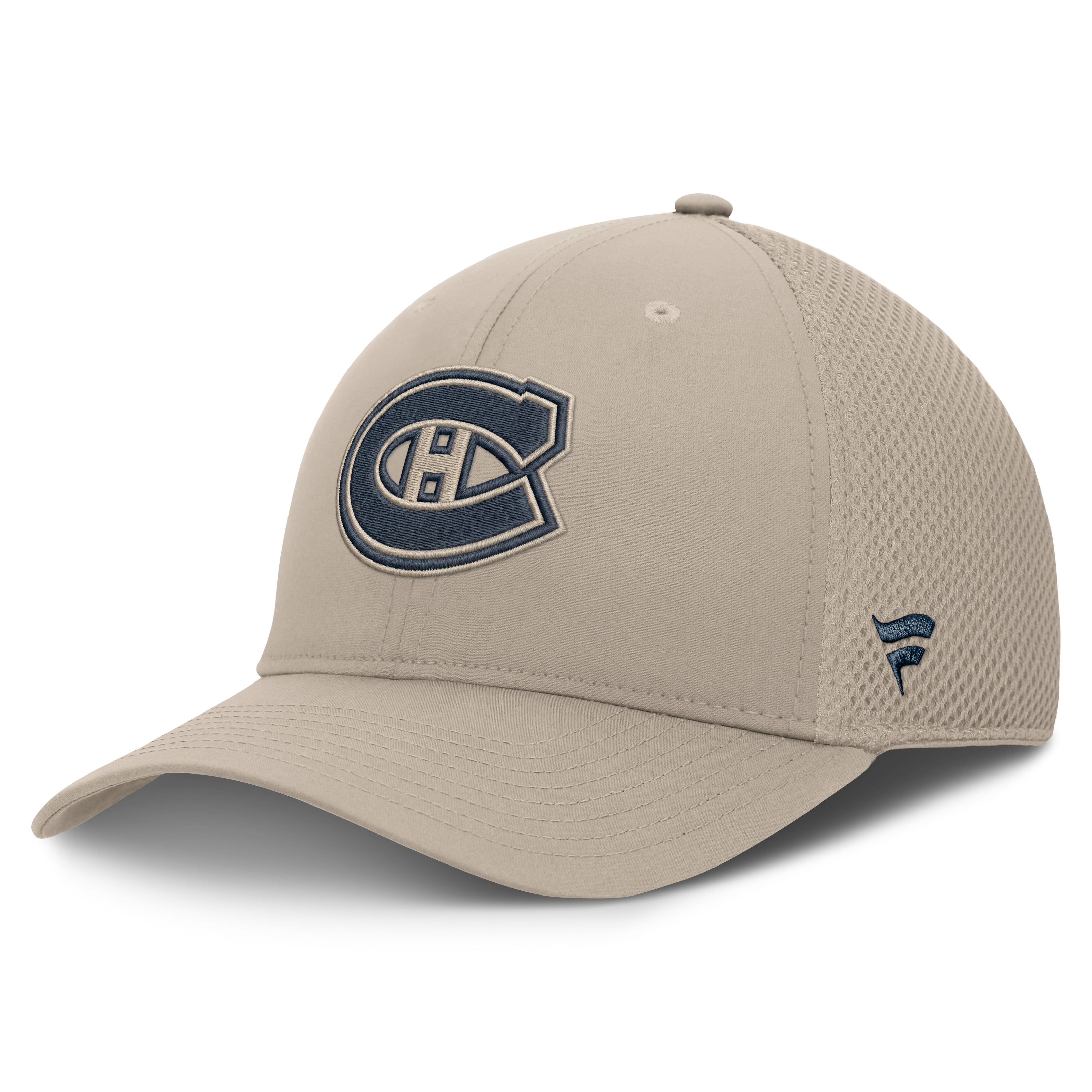Men's Fanatics Light Beige Montreal Canadiens Authentic Pro Road Stretch Meshback Flex Hat